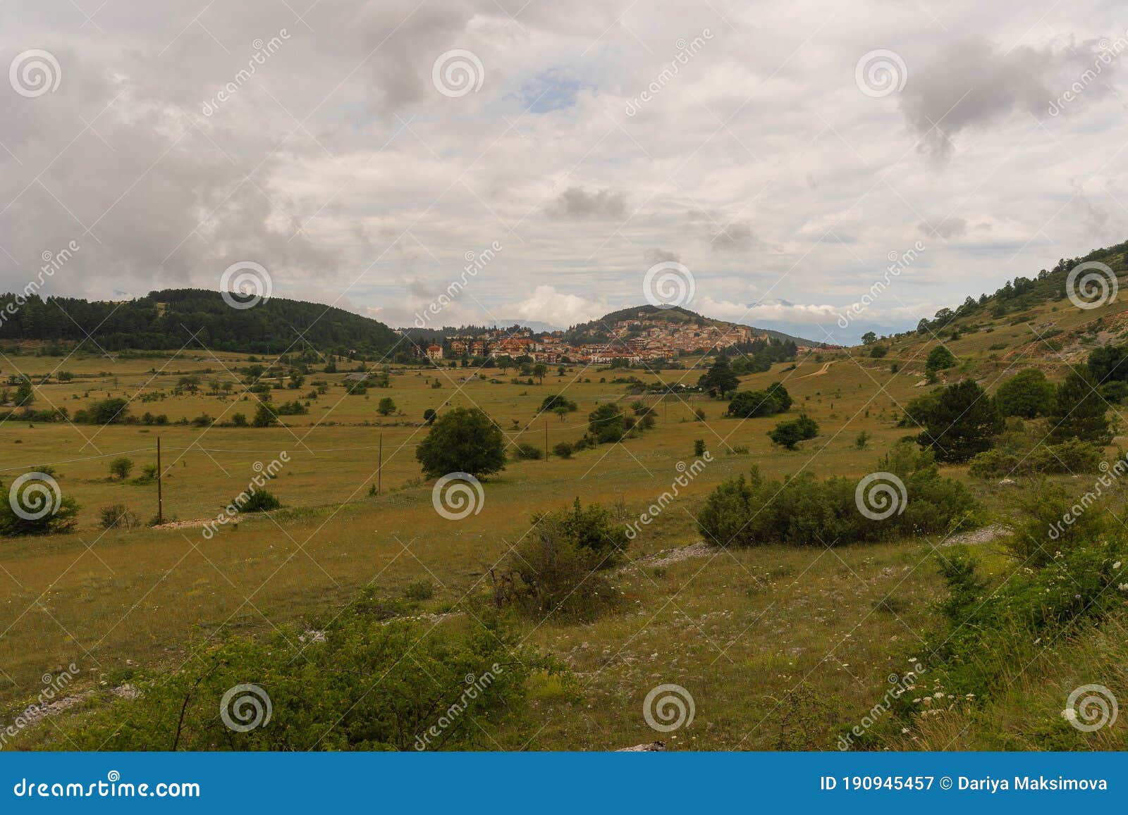 scenic mountain view to campo di giove in abruzzo, italy