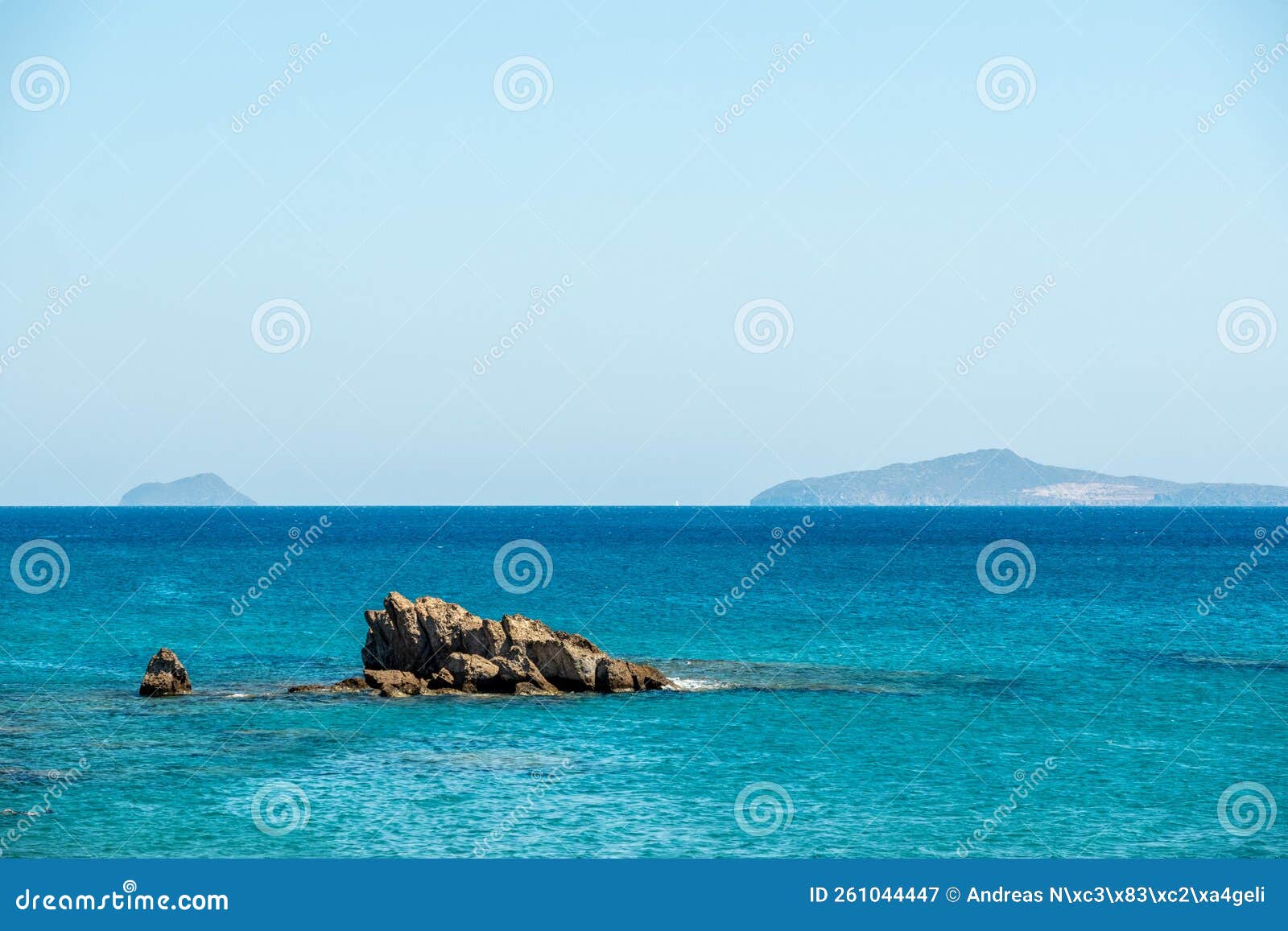 Rocks in Shallow Water on the South Coast of Kos Stock Image - Image of ...