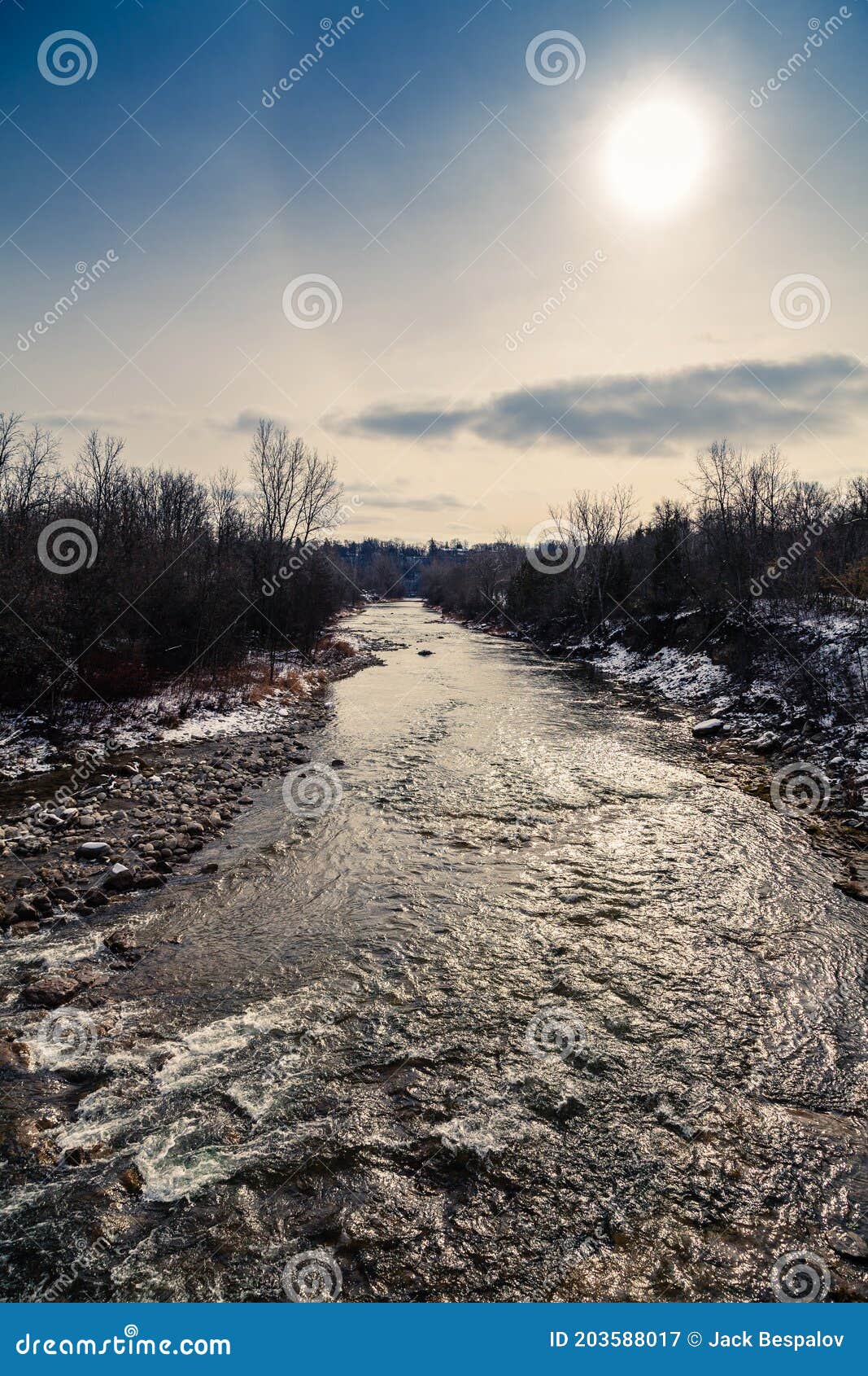 Scenic Riverside in Winter Paris Ontario Stock Image Image of natural