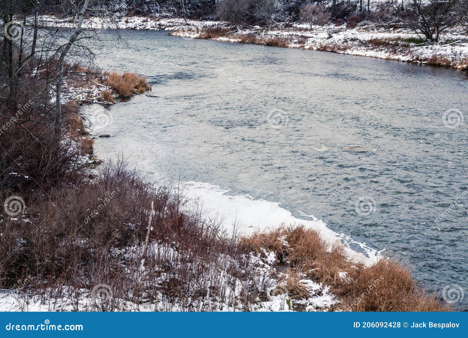 Scenic Riverside in Winter Paris Ontario Stock Photo Image of forest