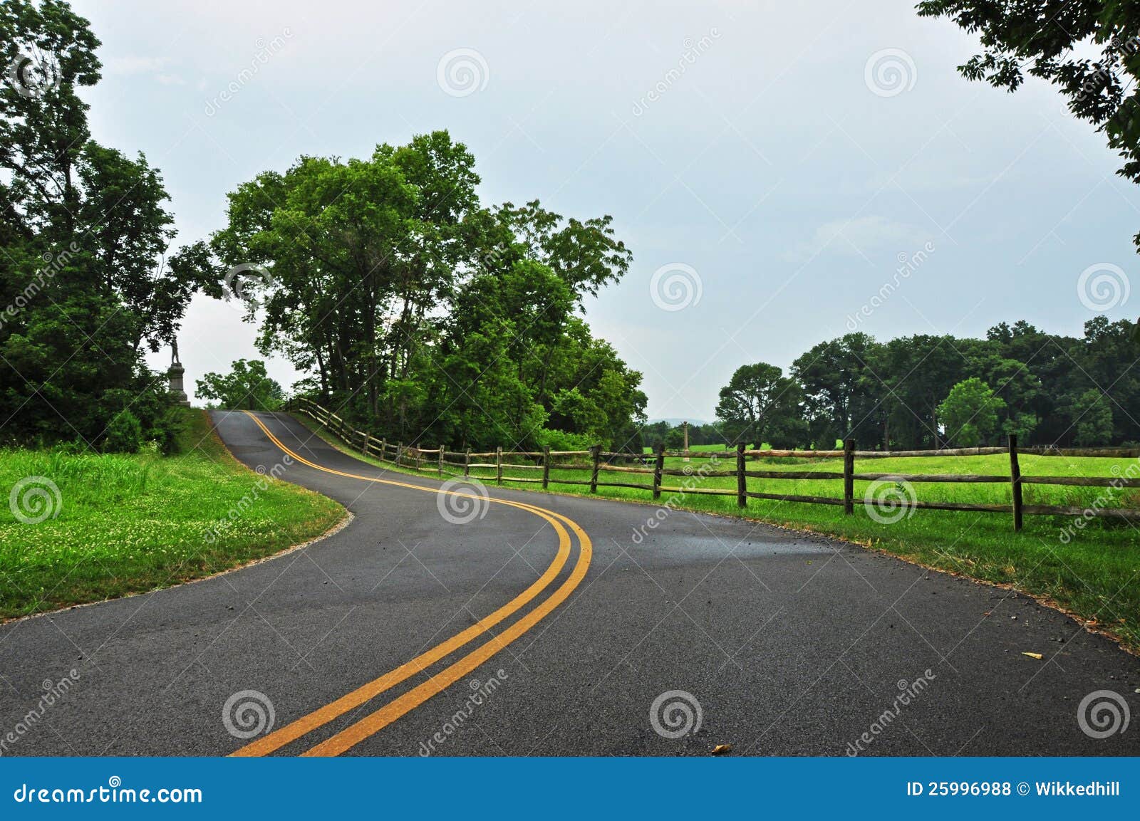 Scenic Road in Maryland stock photo. Image of split, fields 25996988