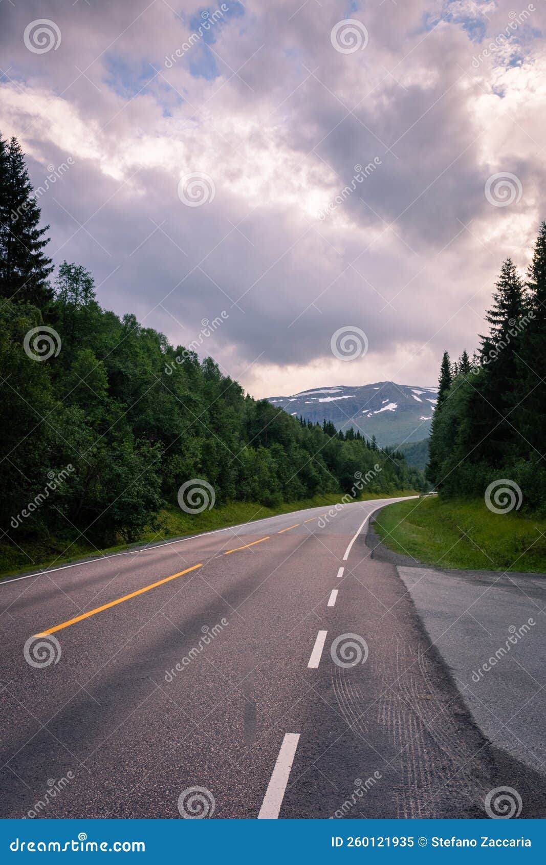 A Scenic Road in Norwegian Lapland Under the Midnight Sun Stock Image Image of drive, speed