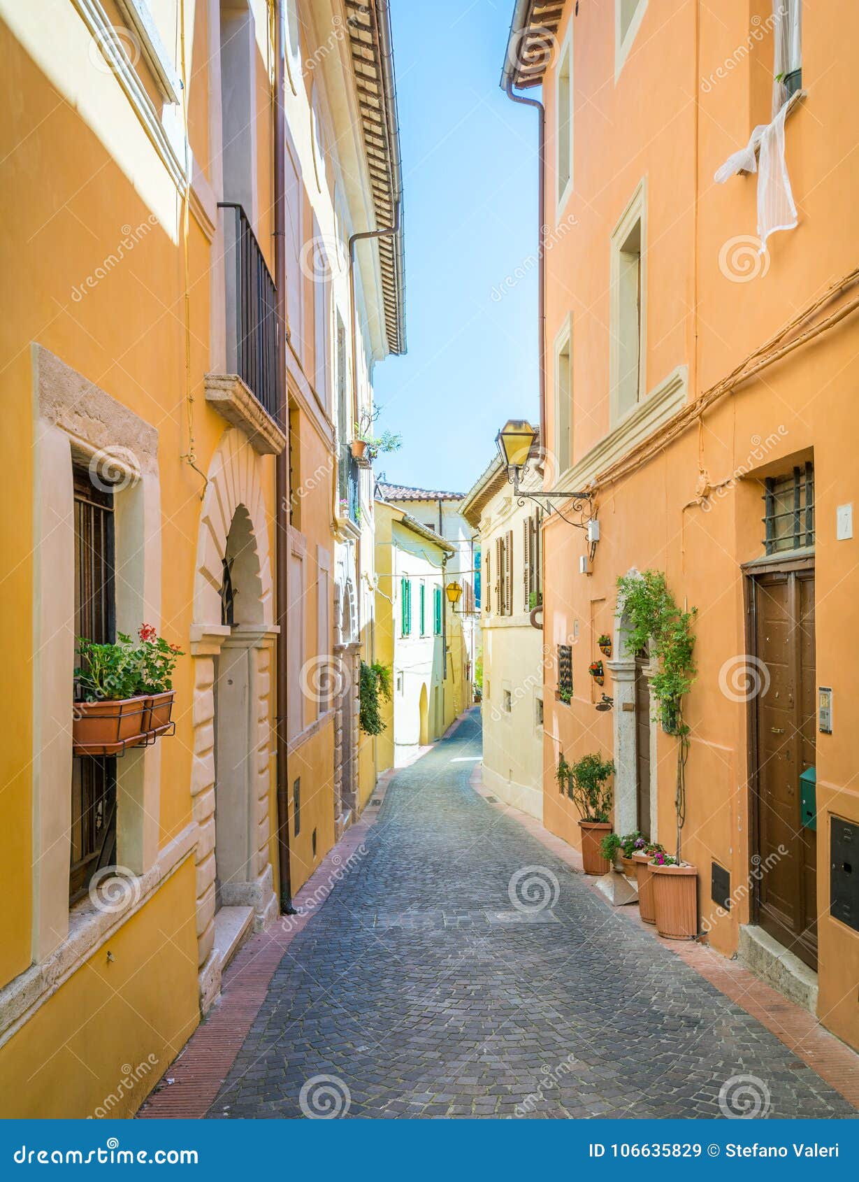 scenic sight in toffia, rural village in rieti province, latium, italy