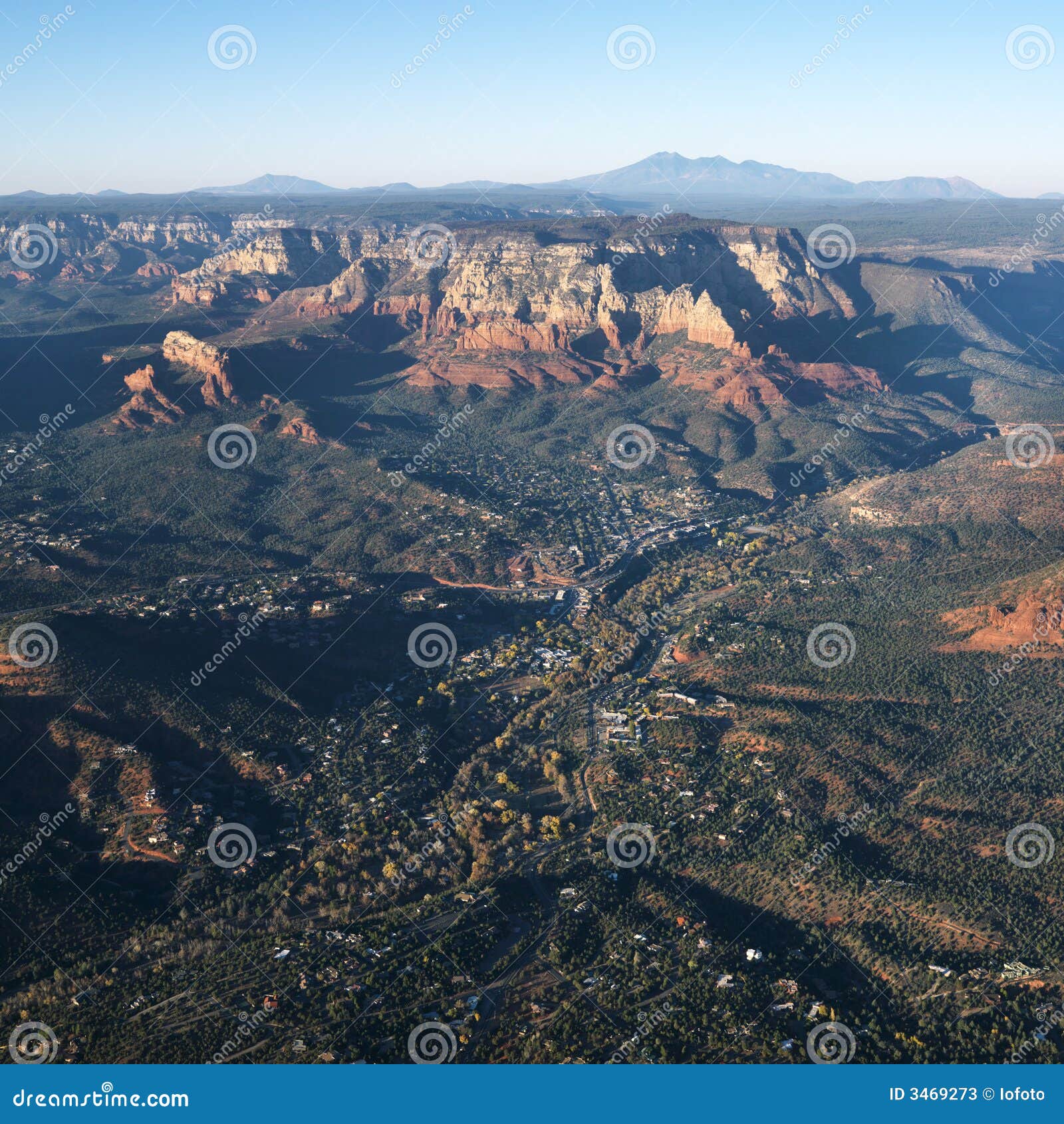 Scenic small Arizona town. stock image. Image of mountain 3469273