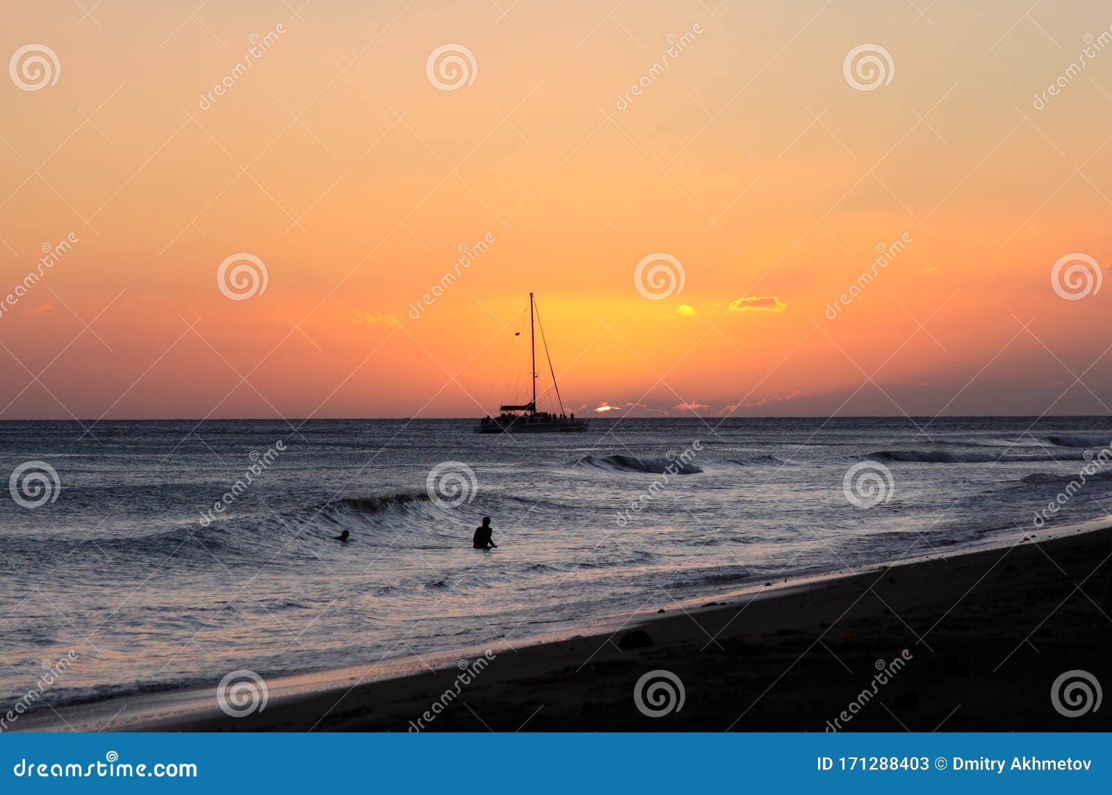 Scenic Sunset From Kamaole Beach I Maui Hawaii Stock Image Image