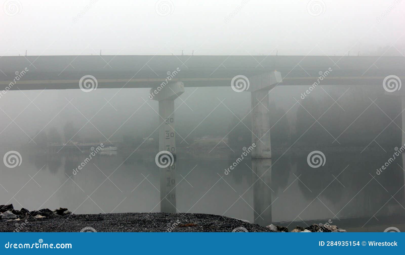 scenic view of the fort loudon dam in loudon county, tennessee, is shrouded in a thick layer of fog