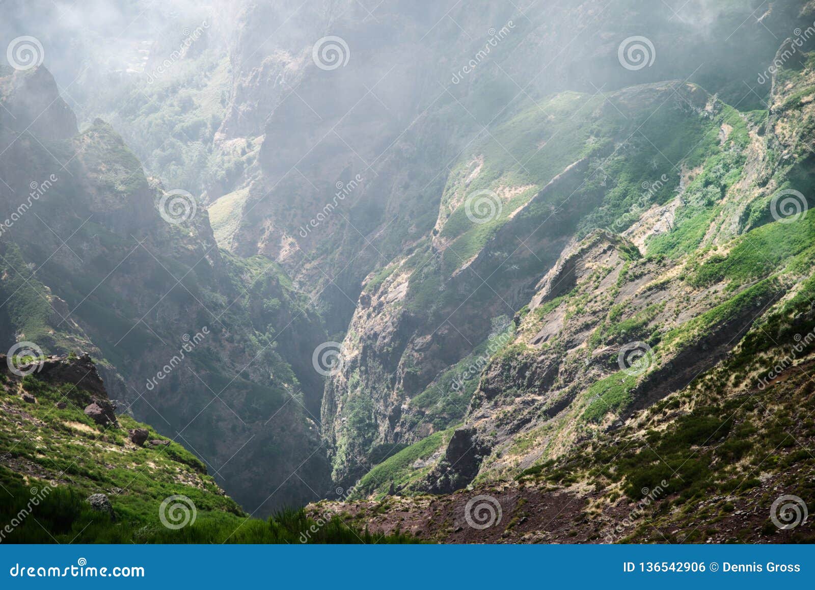 scenic view of the gorge from pico do arieiro on madeira