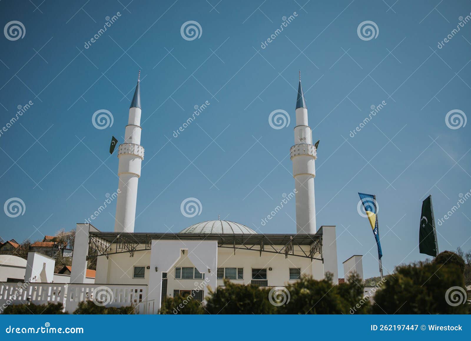 scenic view of king abdullah bih abdulah aziz ali saud mosque in tuzla, bosnia and herzegovina