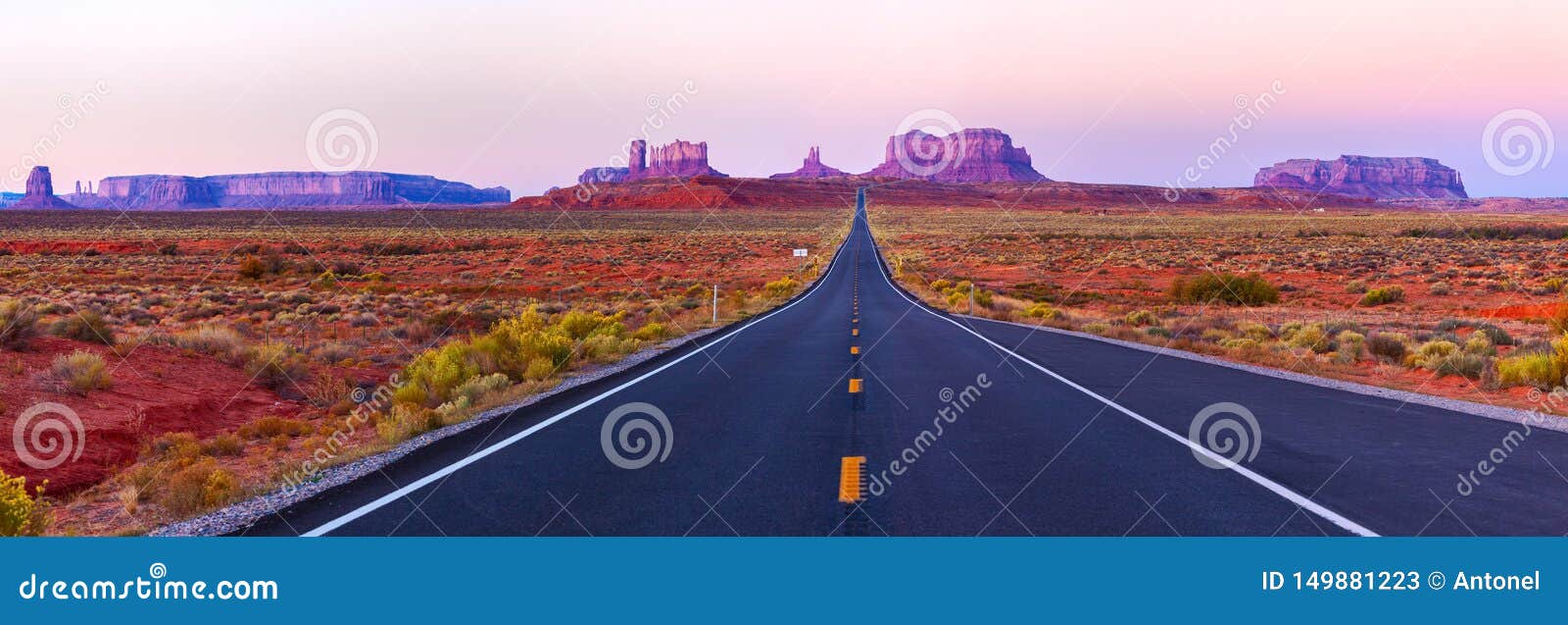 scenic view of monument valley in utah at twilight, usa