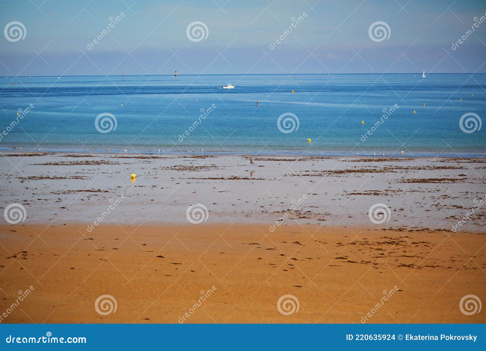 scenic view of plage du sillon beach in saint-malo, brittany, france