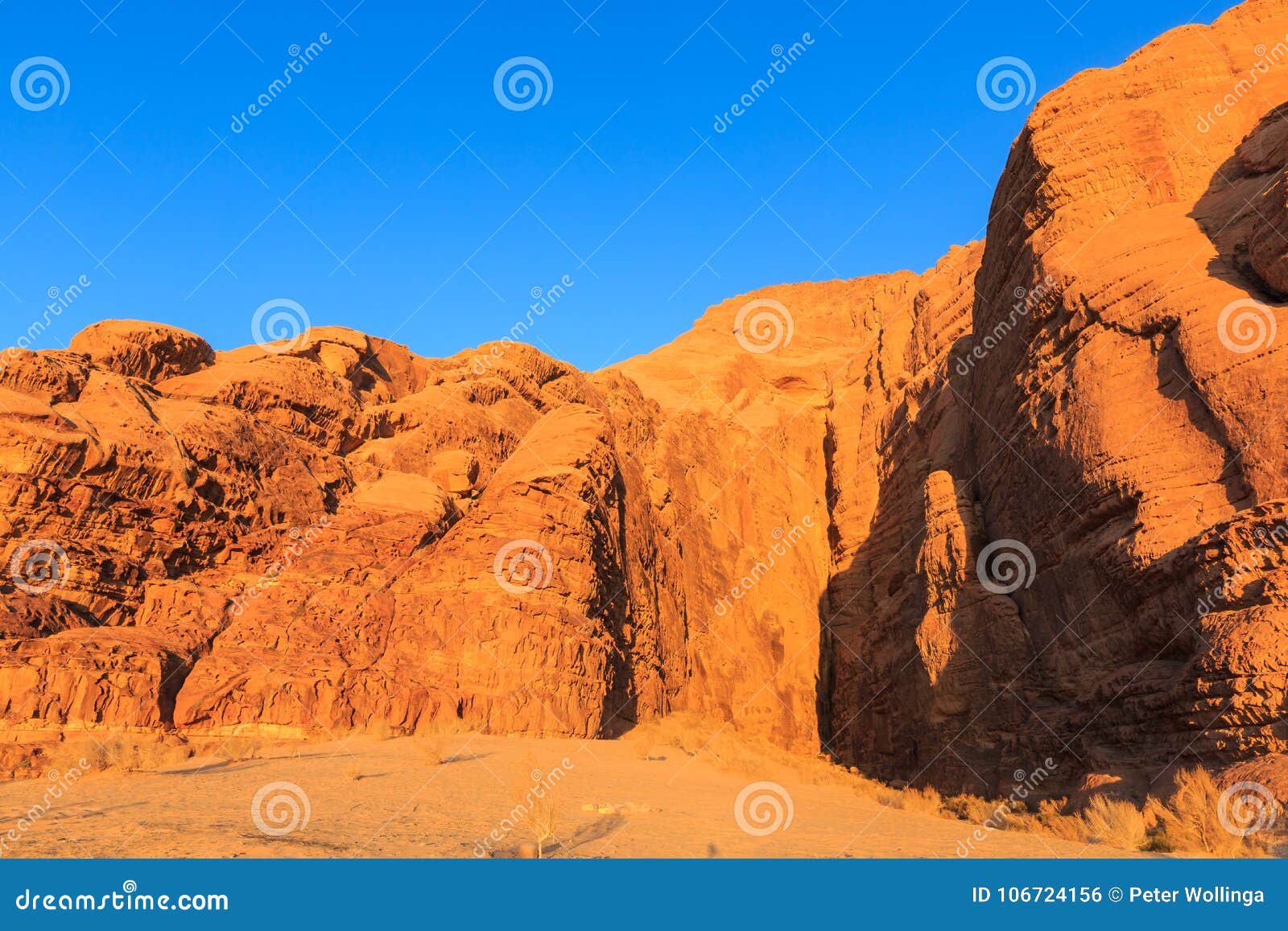 Scenic View of the Red and Yellow Colored Mountain Rocks in the Stock