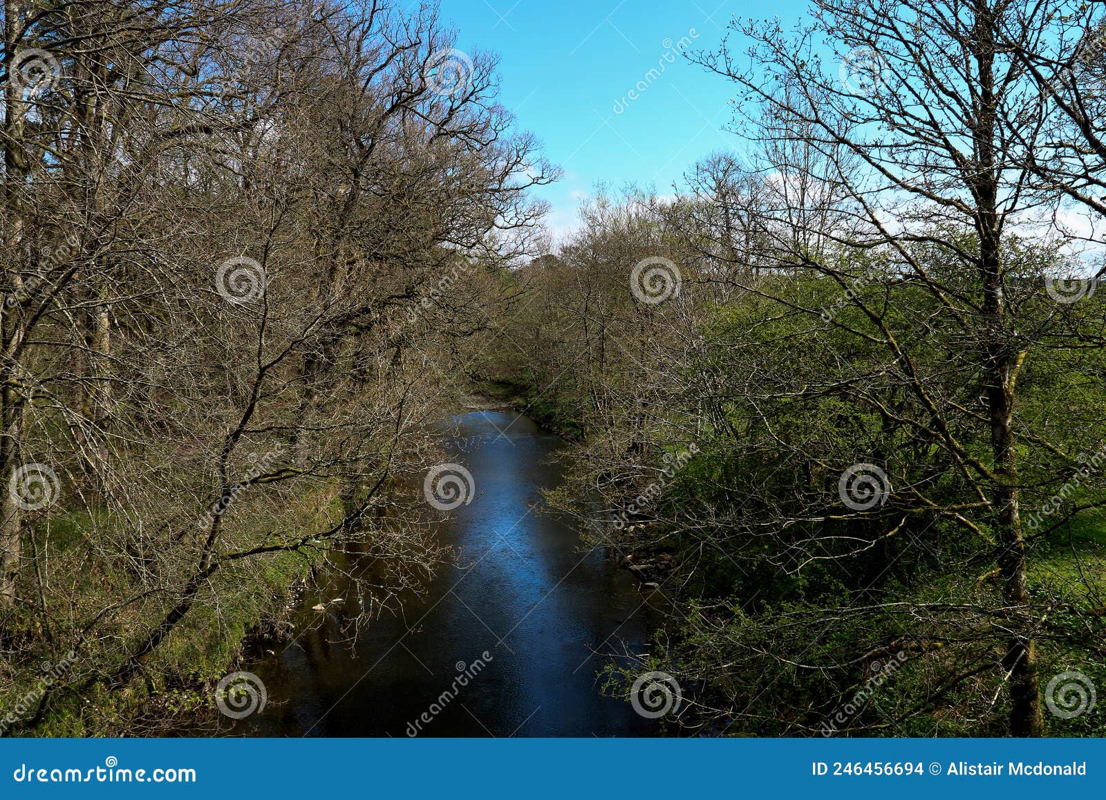 view of river lugar in ayrshire south west scotland