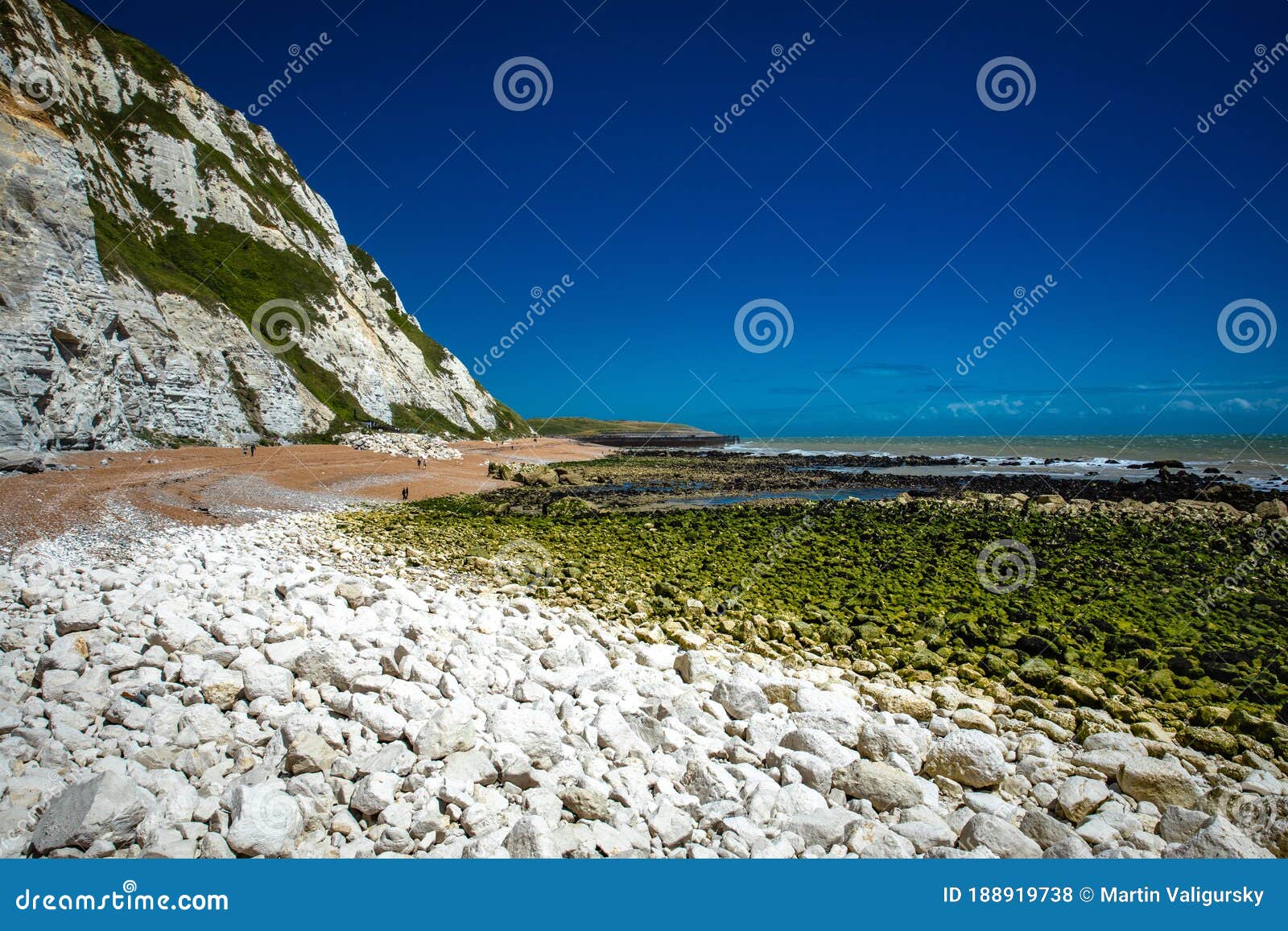 Scenic View of Samphire Hoe Country Park with White Cliffs, South ...