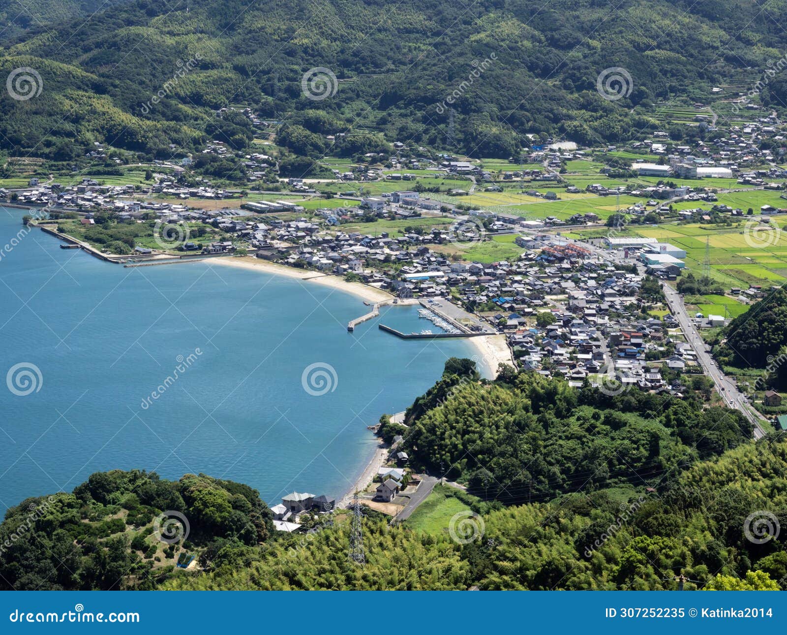 scenic view of suo oshima island from iinoyama viewpoint