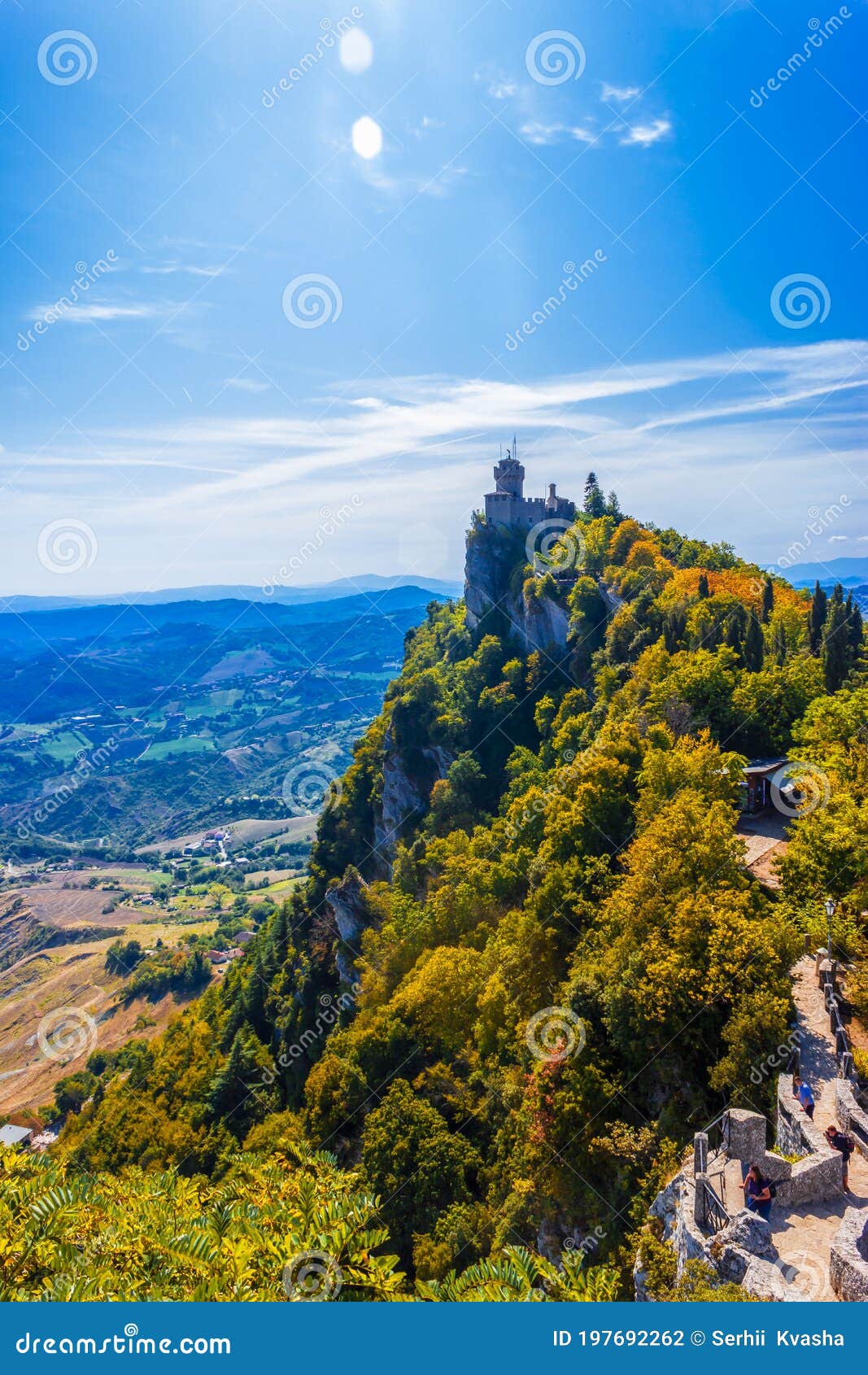 scenic view of the tower of chest seconda torre or de la fratta, san marino