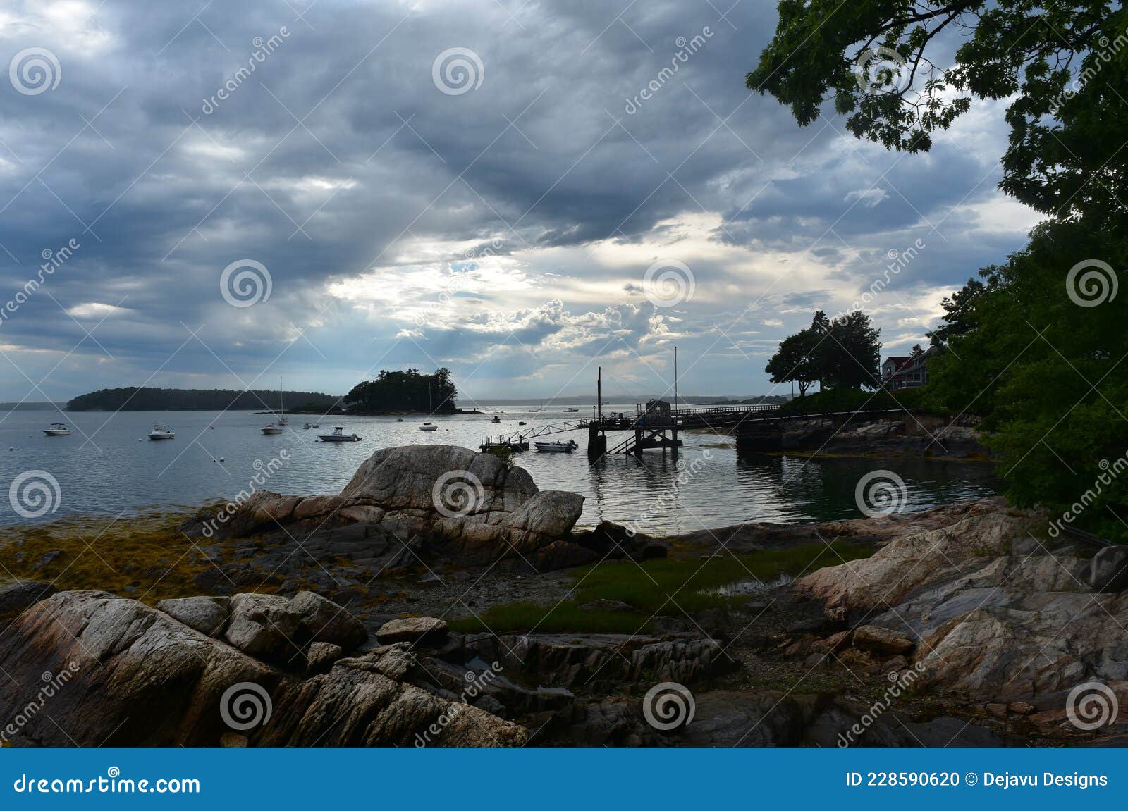 Scenic Views of Casco Bay in Maine Stock Photo Image of freeport, southfreeport 228590620