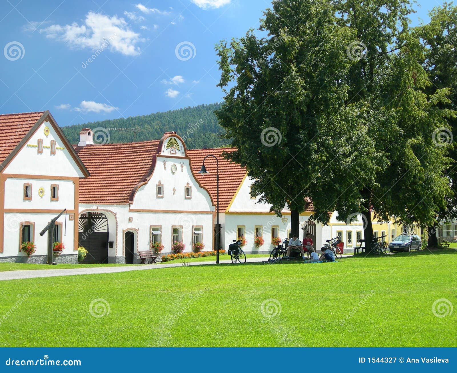 scenic village holasovice, south bohemia, czech republic