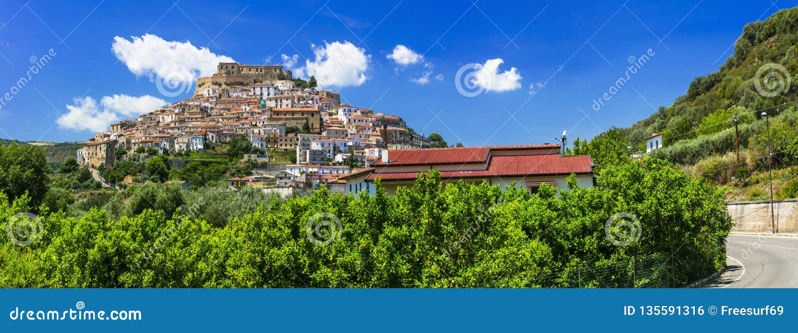 scenic villages of calabria. rocca imperiale in cosenza province, italy