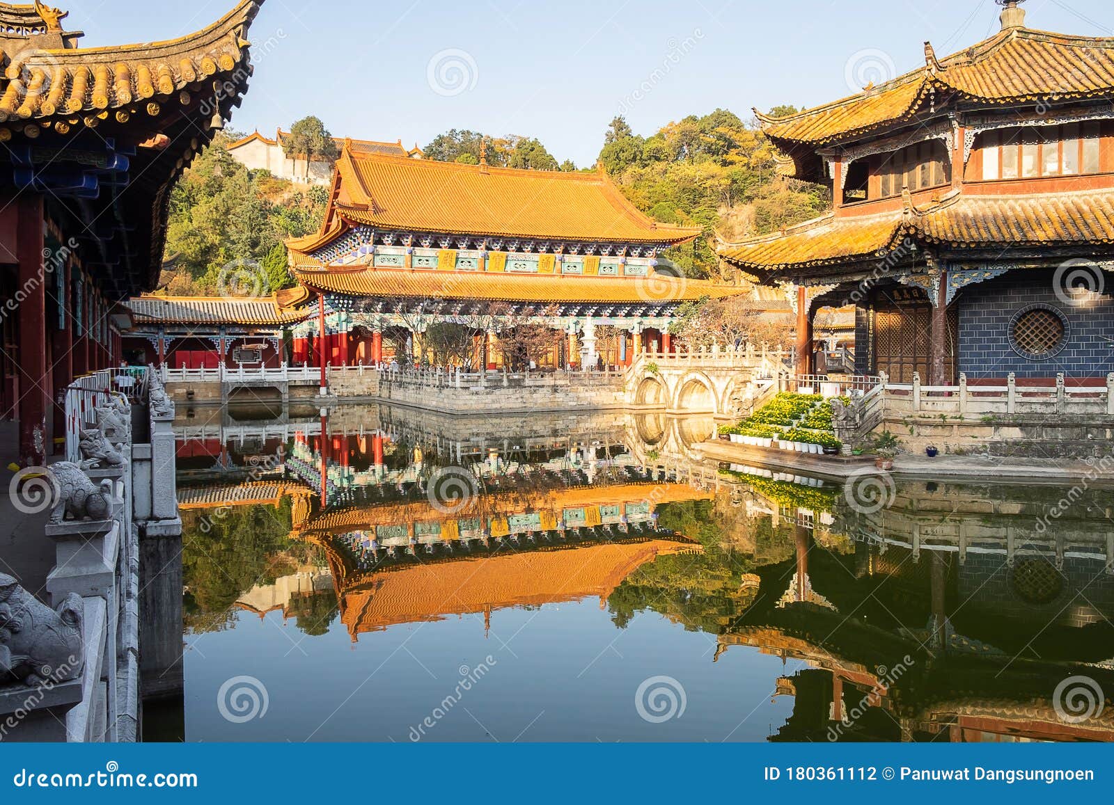 scenic of yuantong temple, the most famous buddhist temple in kunming. landmark and popular for tourists attractions in kunming,