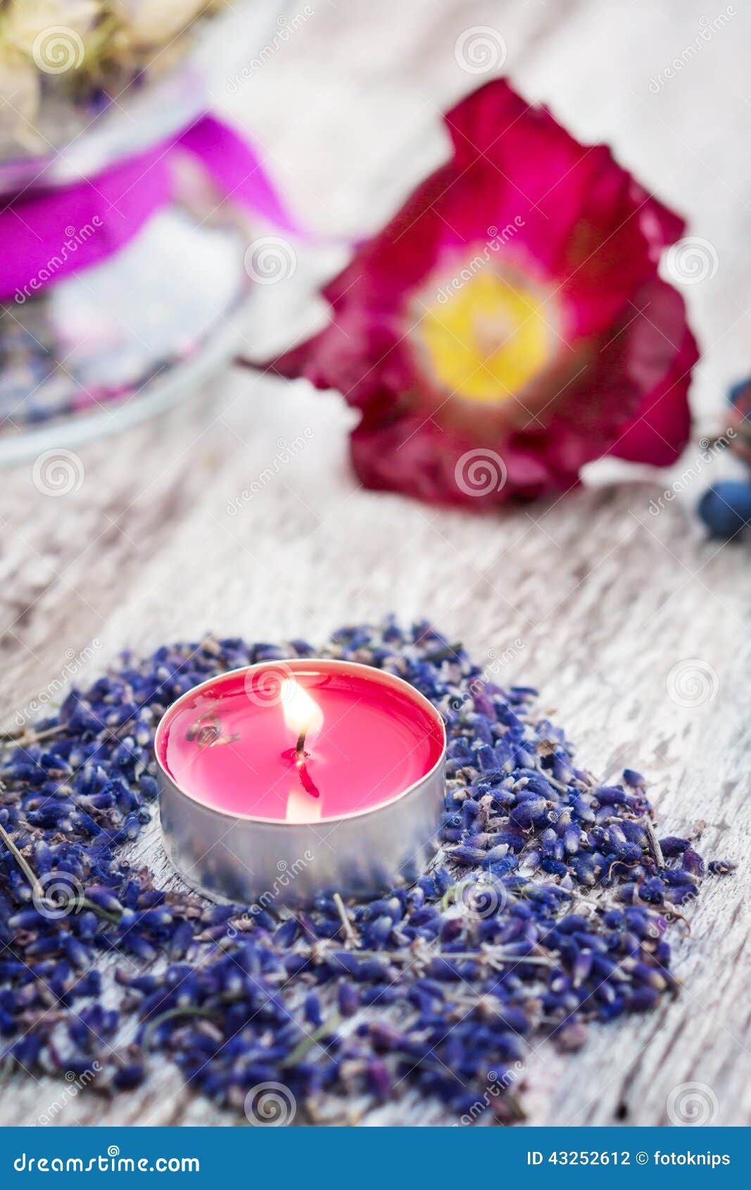 Scented candle, lavender stock photo. Image of decorative 43252612