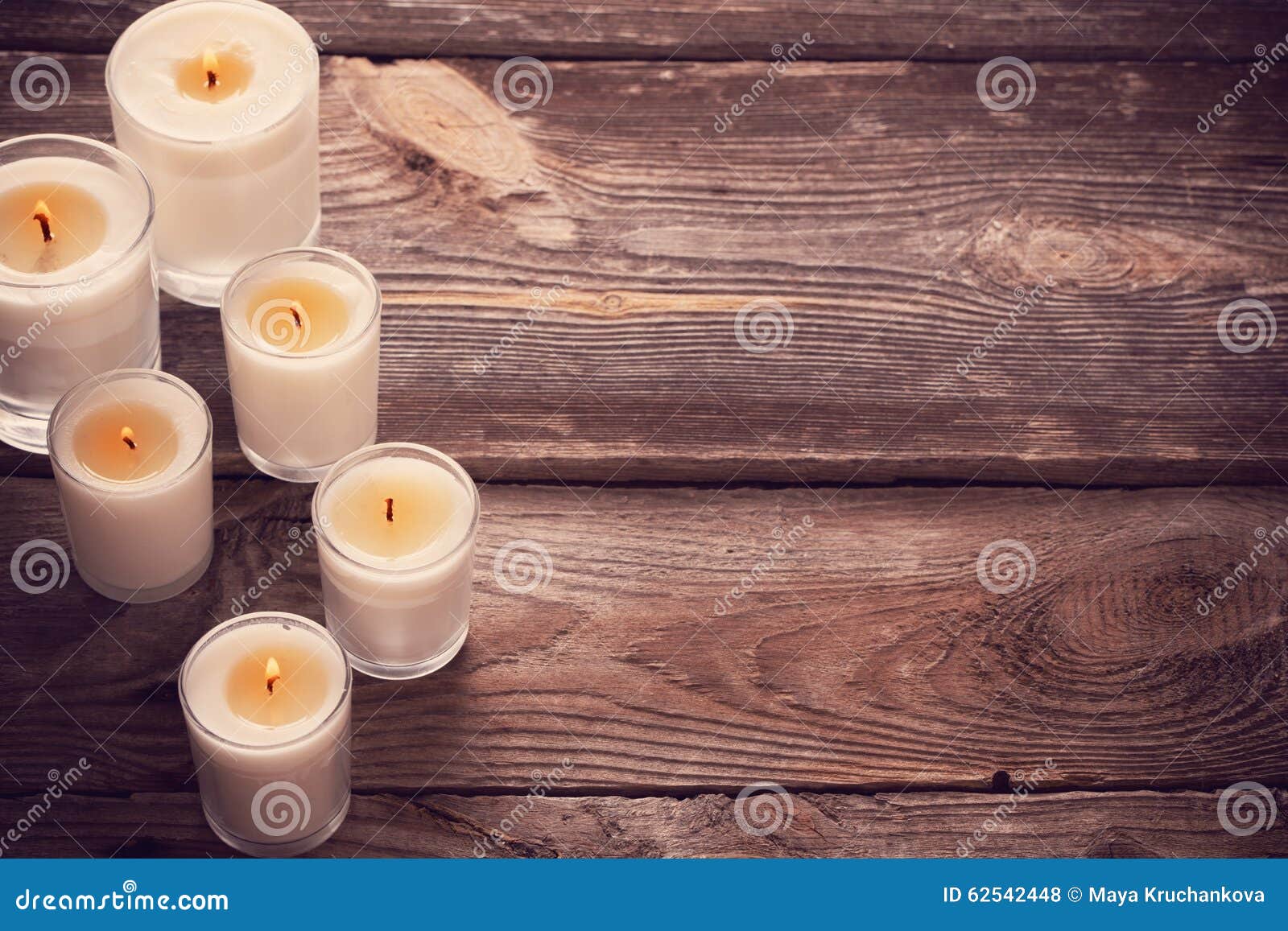 Scented Candles on Wooden Background Stock Photo Image of candle
