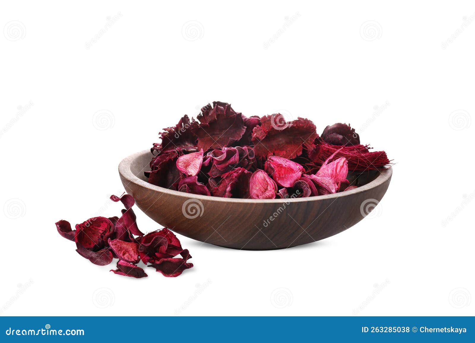 Scented Potpourri in Bowl on White Background Stock Photo Image of