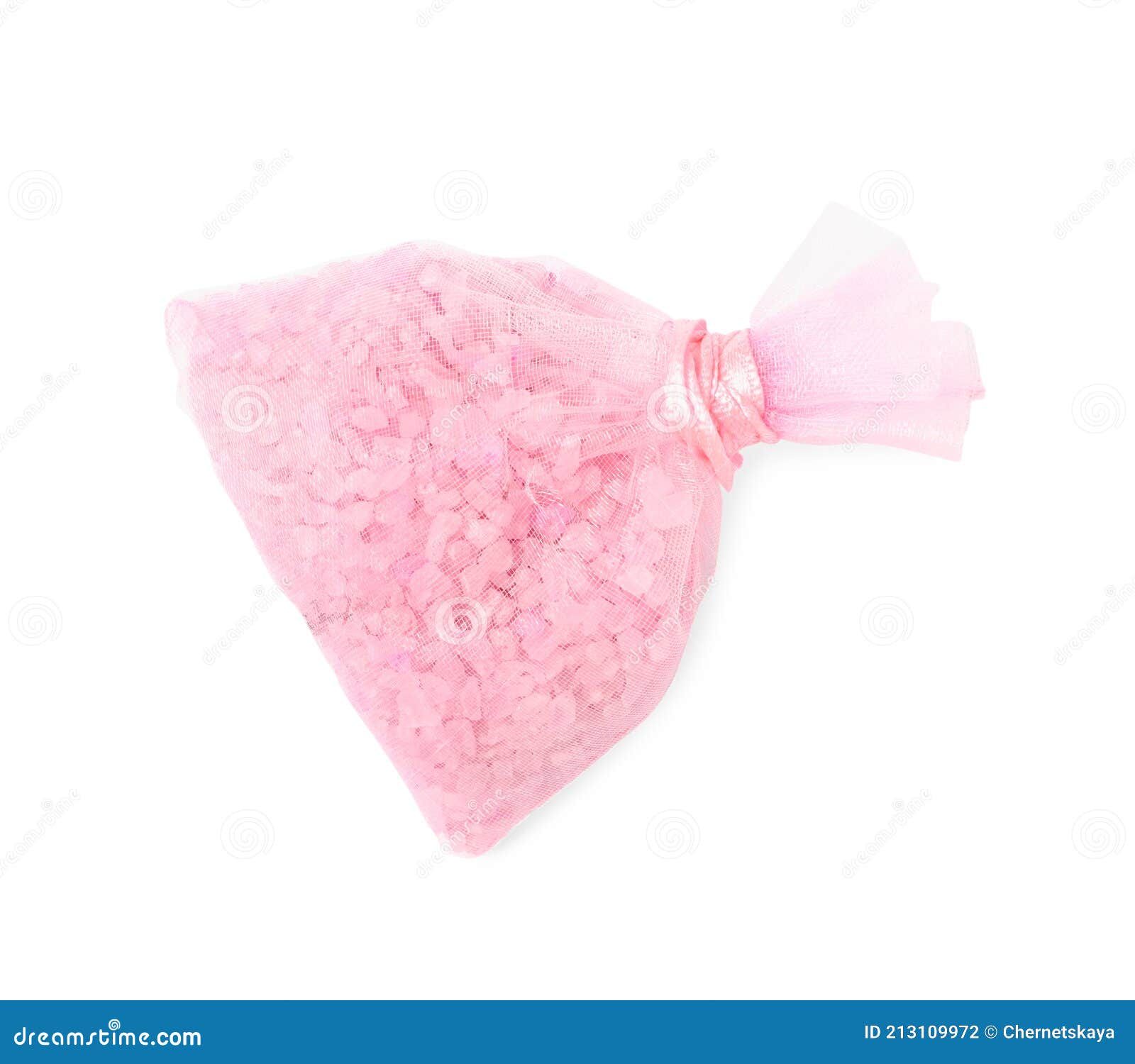 Scented Sachet with Aroma Beads Isolated on White, Top View Stock Photo