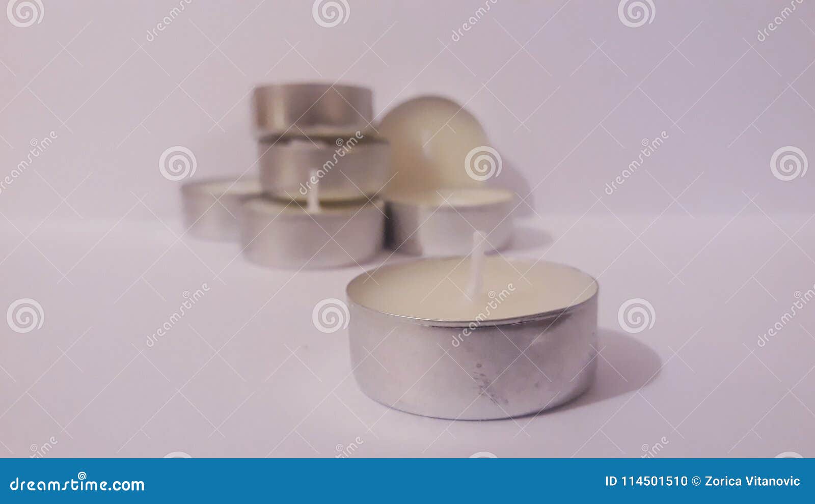 Scented white candles stock photo. Image of fire, smell 114501510