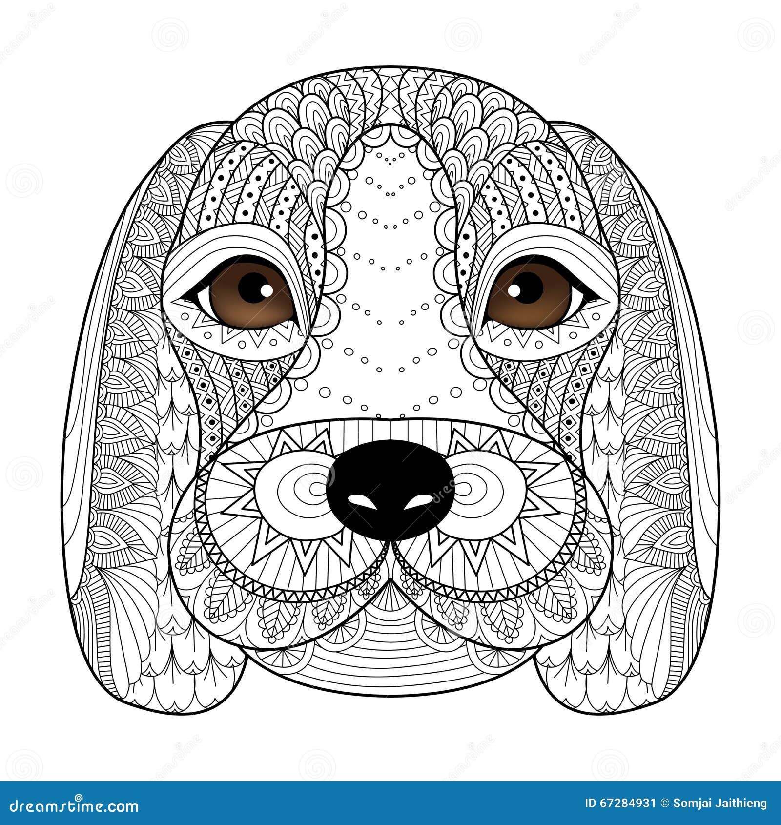 Schéma pour livre de coloriage pour l adulte conception chiot de briquet de T