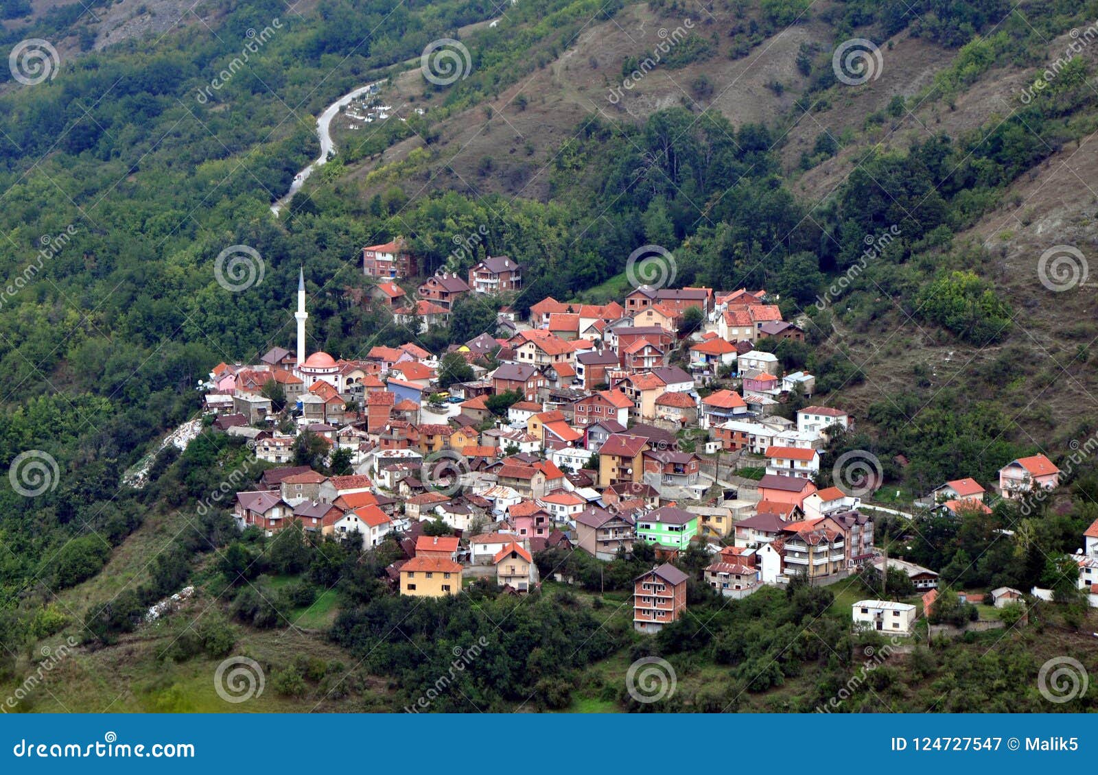 Schone Landschaft Dikance Gebirgsdorf Shar Berg Kosovo Stockbild Bild Von Dorf Clear 124727547