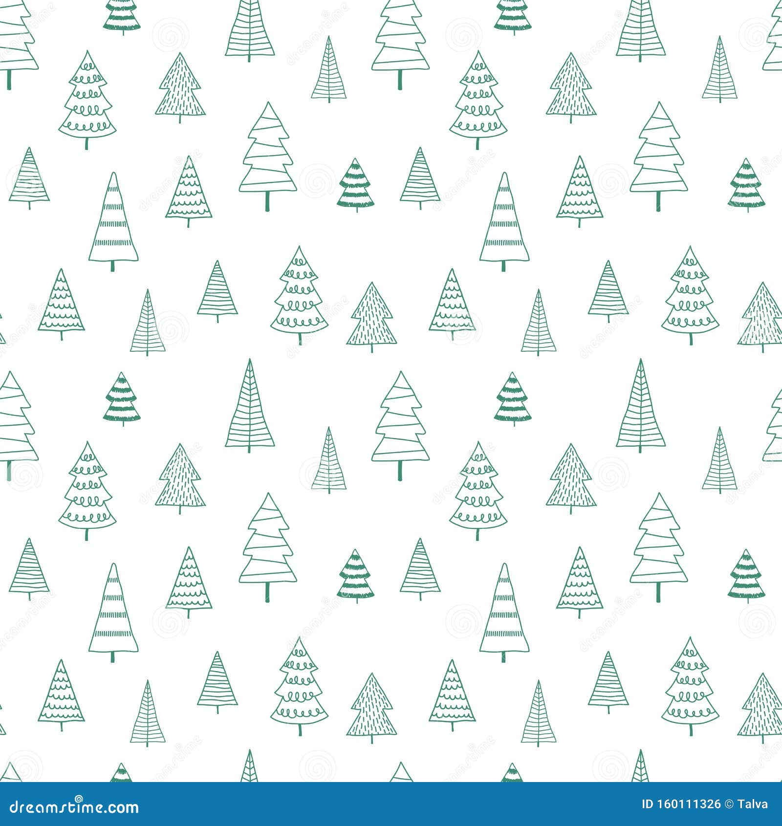 Schone Und Susse Weihnachtsbaume Nahtlose Muster Handgezeichnete Und Verzierte Baume Ideal Fur Textilien Banner Tapeten Vektor Abbildung Illustration Von Glucklich Schnee 160111326