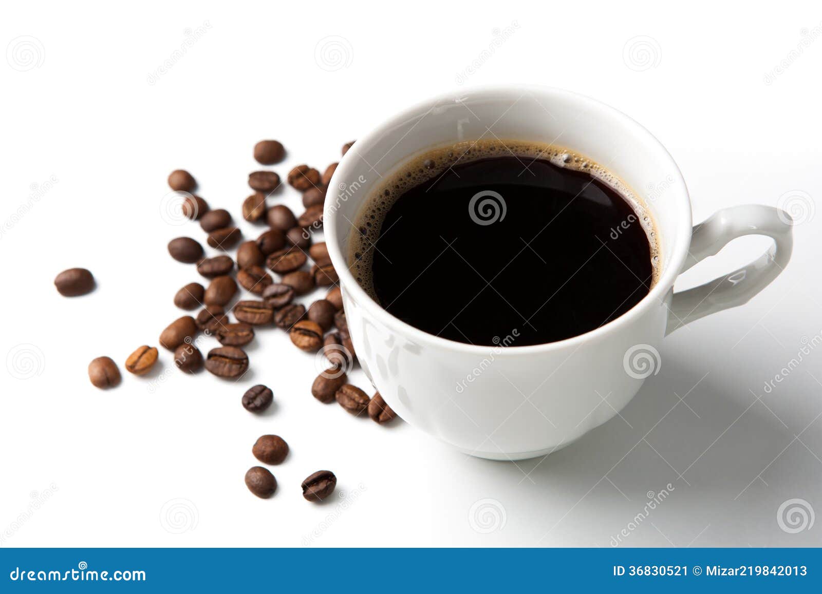 Schale Schwarzer Kaffee Mit Gebratenen Coffe Bohnen 2 Stockbild Bild
