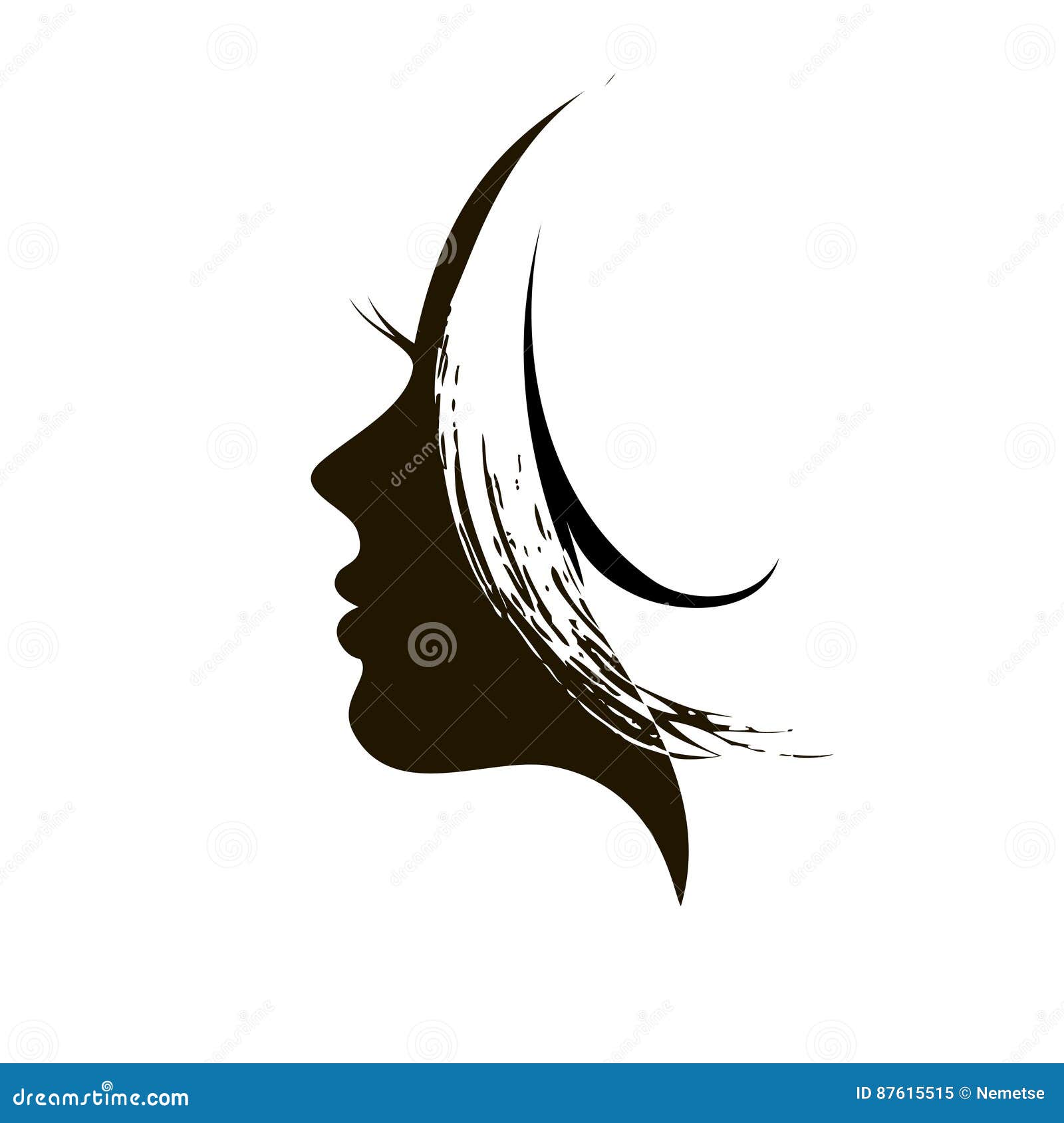 Schattenbild Des Womans Kopfes Vektor Abbildung - Illustration von