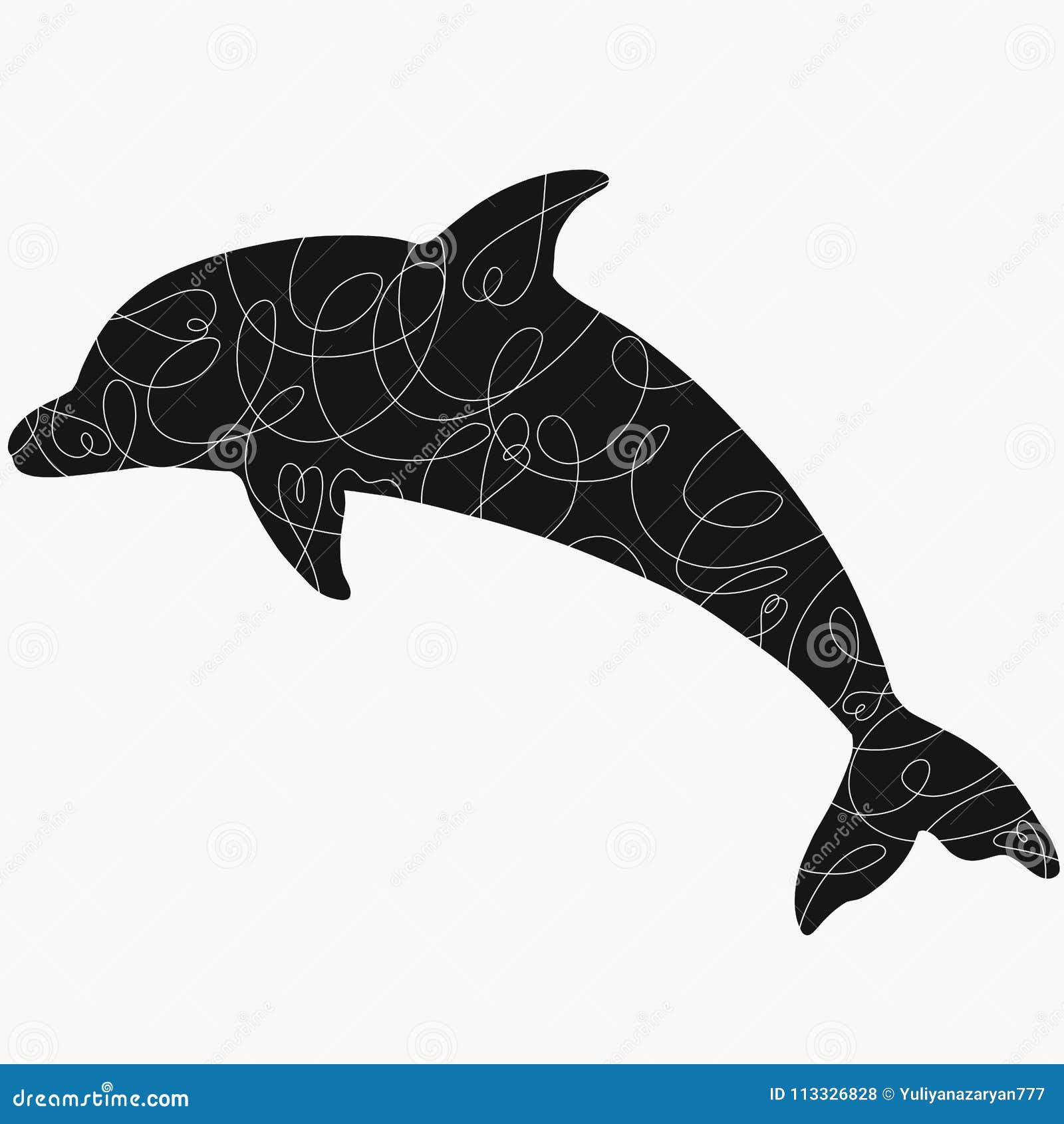 delfin muster schwarz weiß