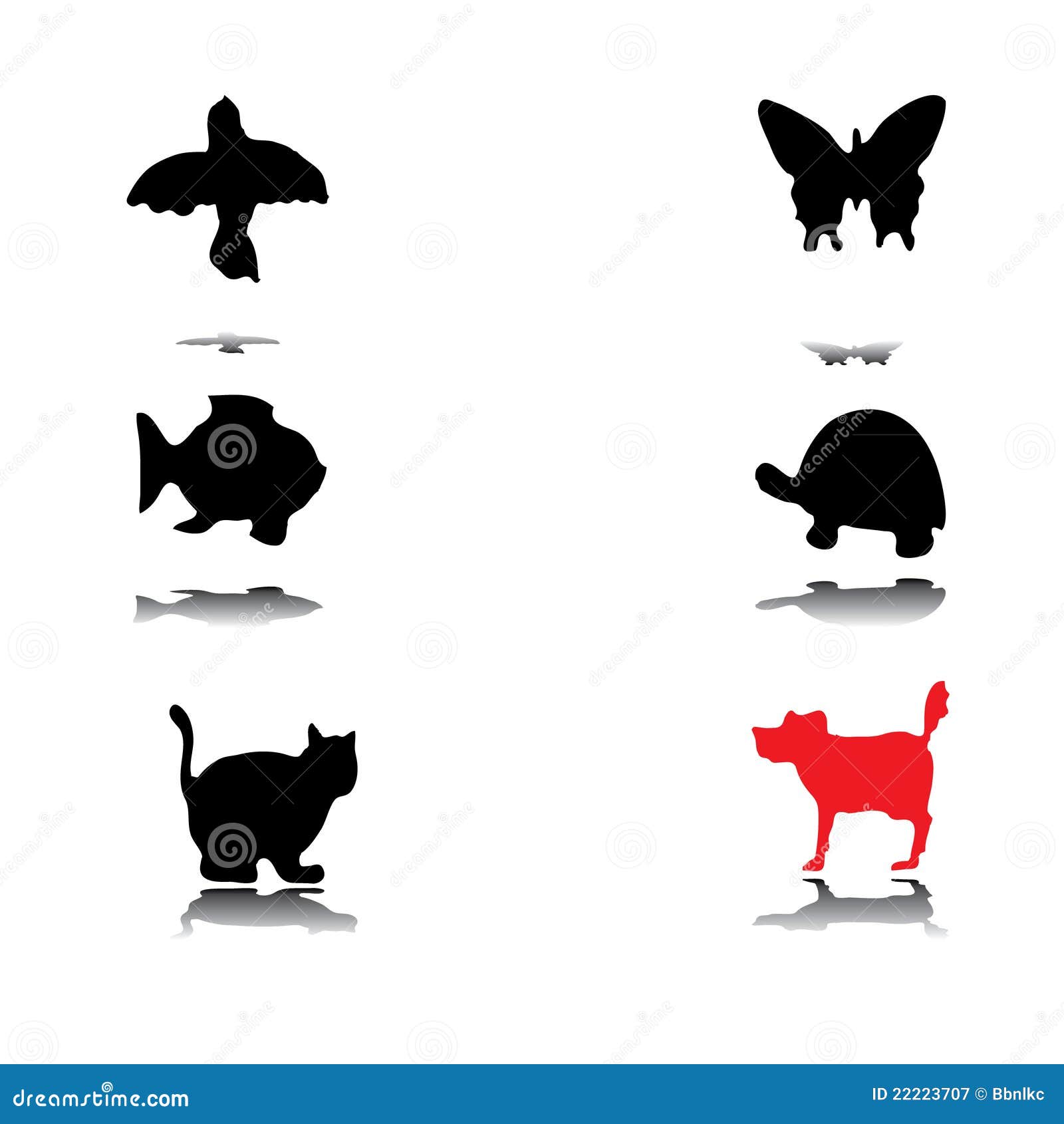 Schattenbilder der Tiere vektor abbildung. Illustration von hund - 22223707