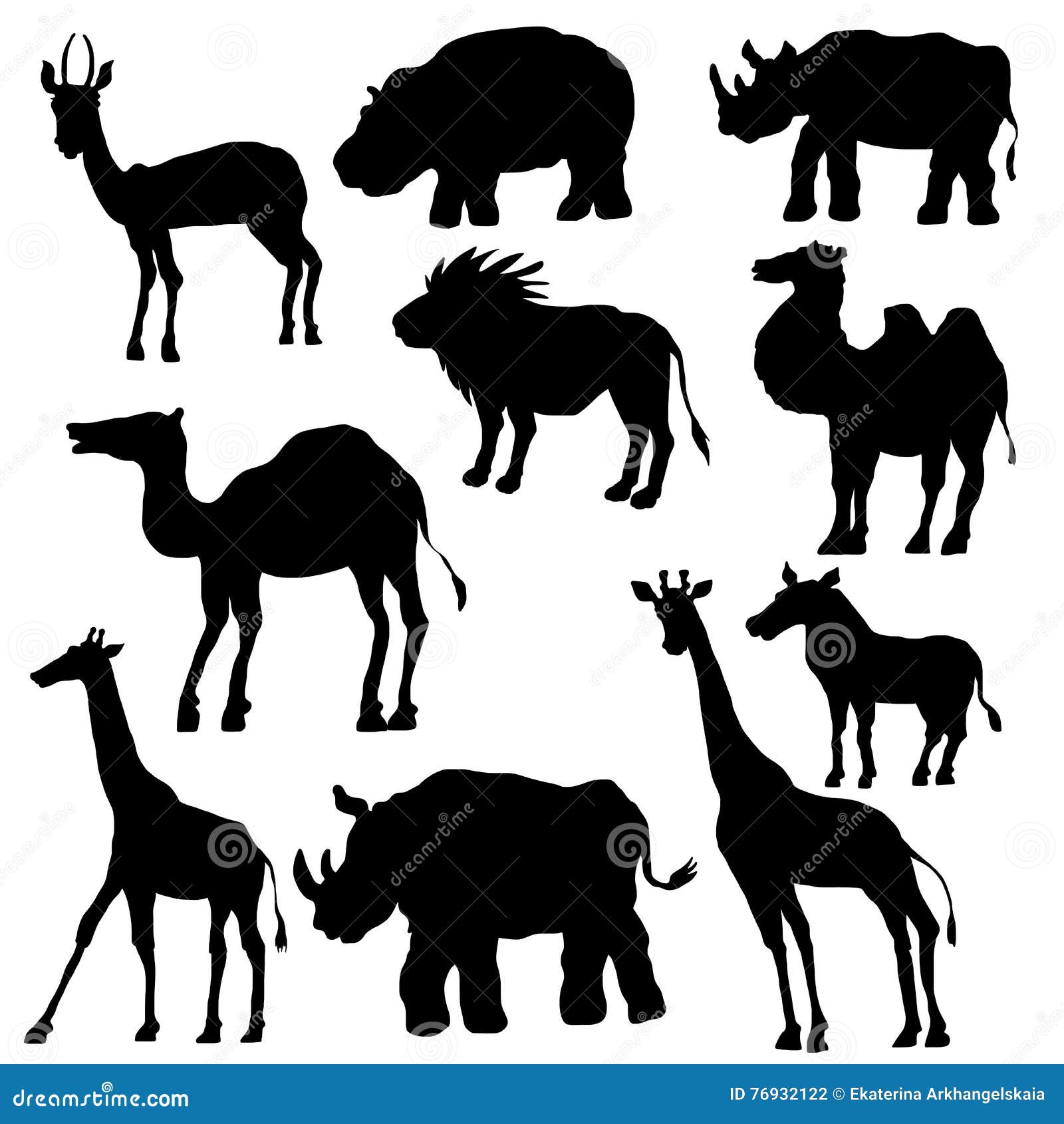 Schattenbilder Von Wilden Tieren Vektor Abbildung - Illustration von