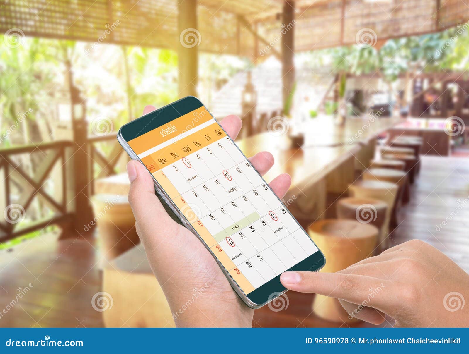 Schedule on the Calendar As Reminders Stock Photo Image of cell