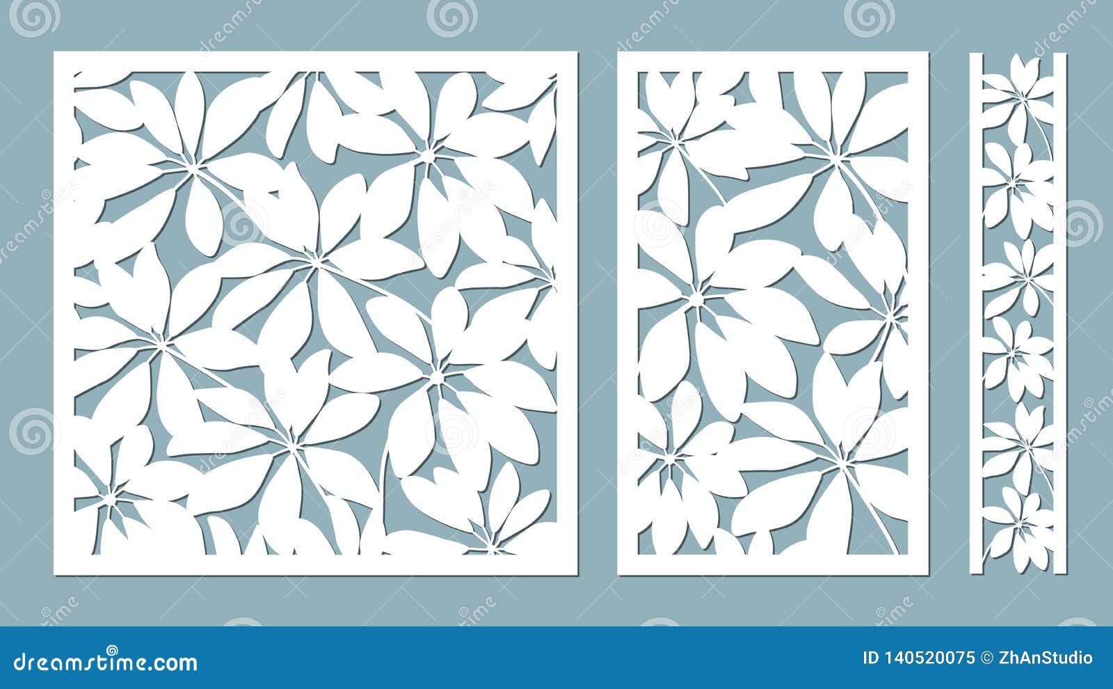 Schefler. Vector Illustration. Paper Flower, Stickers. Laser Cut