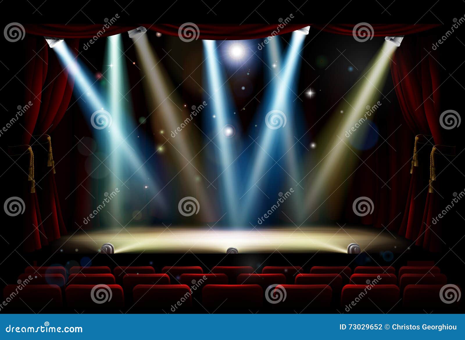 ScheinwerferlichtTheaterStadium Vektor Abbildung Illustration von