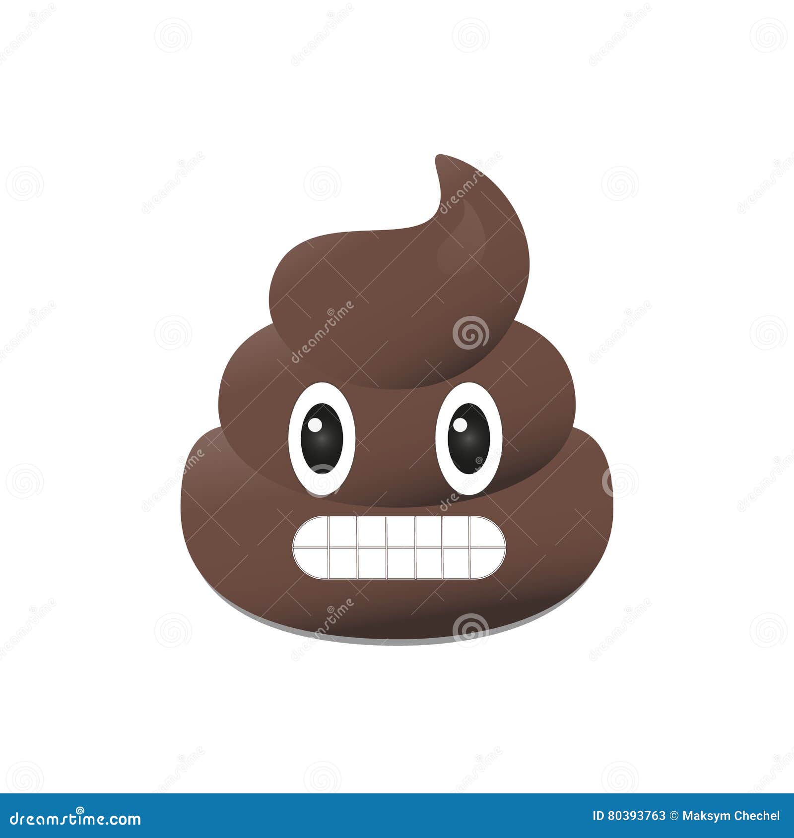 Scheiße emoji Poo-Emoticon Heckgesicht lokalisiert. Scheiße emoji Poo-Emoticon Heck emoji Gesicht lokalisiert