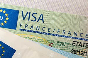 French Schengen Visa Close Up Royalty Free Stock Photo CartoonDealer 108507423