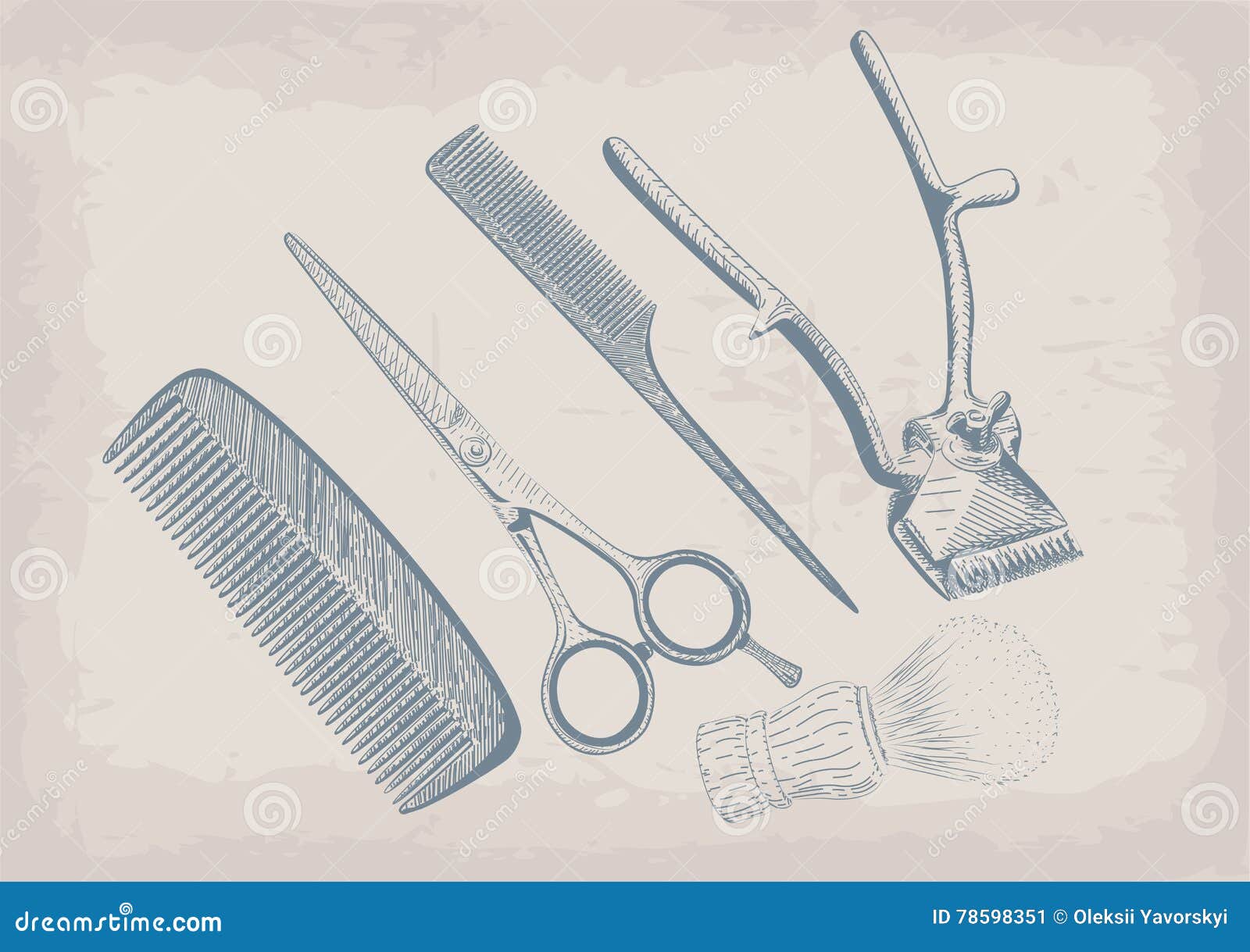 Scheren, Schererscheren Bürsten, Wischen, Rasiermesser Hairclipper Blatt S  Auf Vektor Abbildung - Illustration von nahaufnahme, schutzschild: 78598351