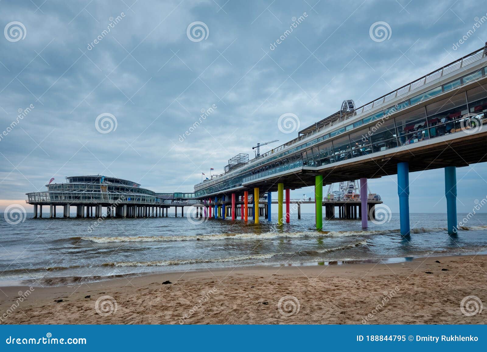 The Scheveningen Pier Strandweg Beach in the Hague with Ferris