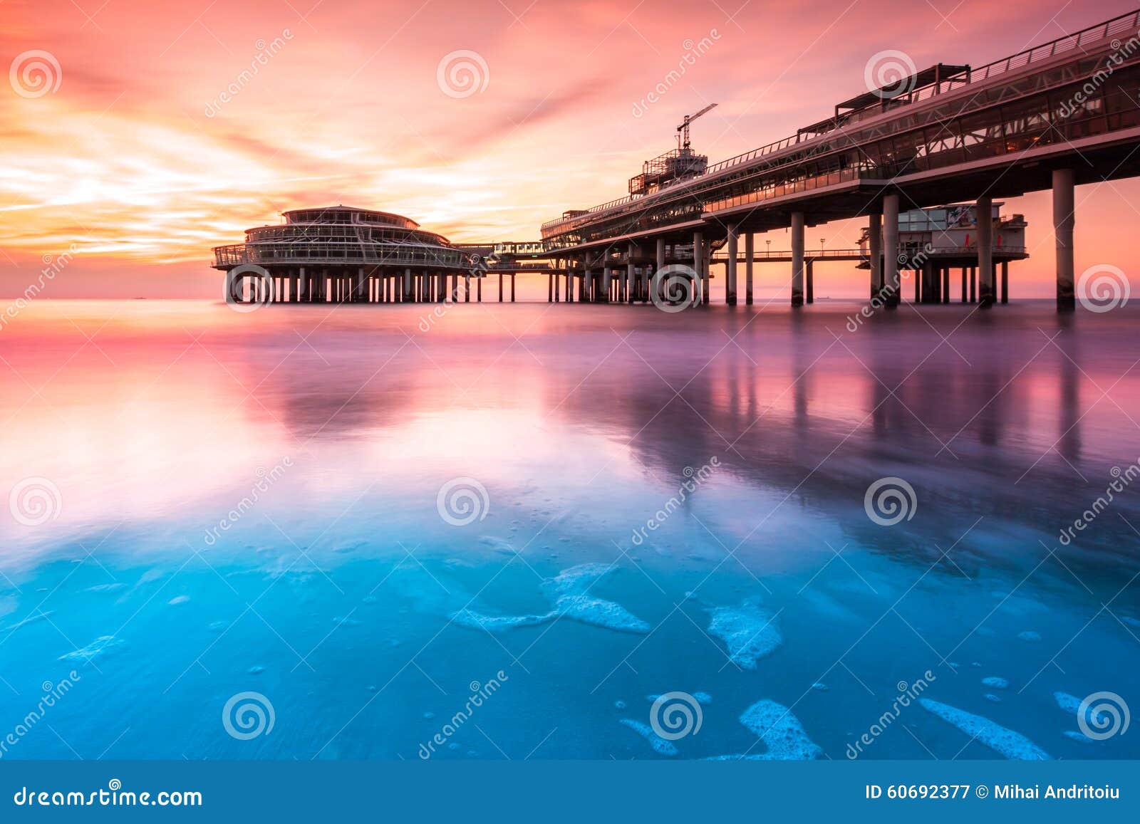 scheveningen pier at sunset