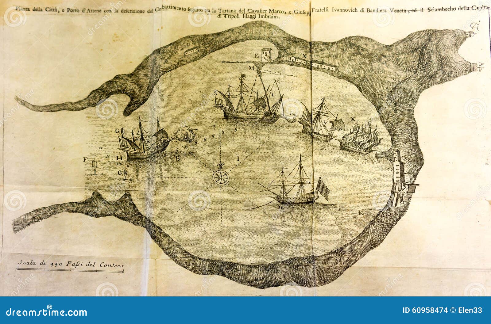 Schiffe Malen Auf Einer Antiken Karte Stockfoto - Bild von ozean