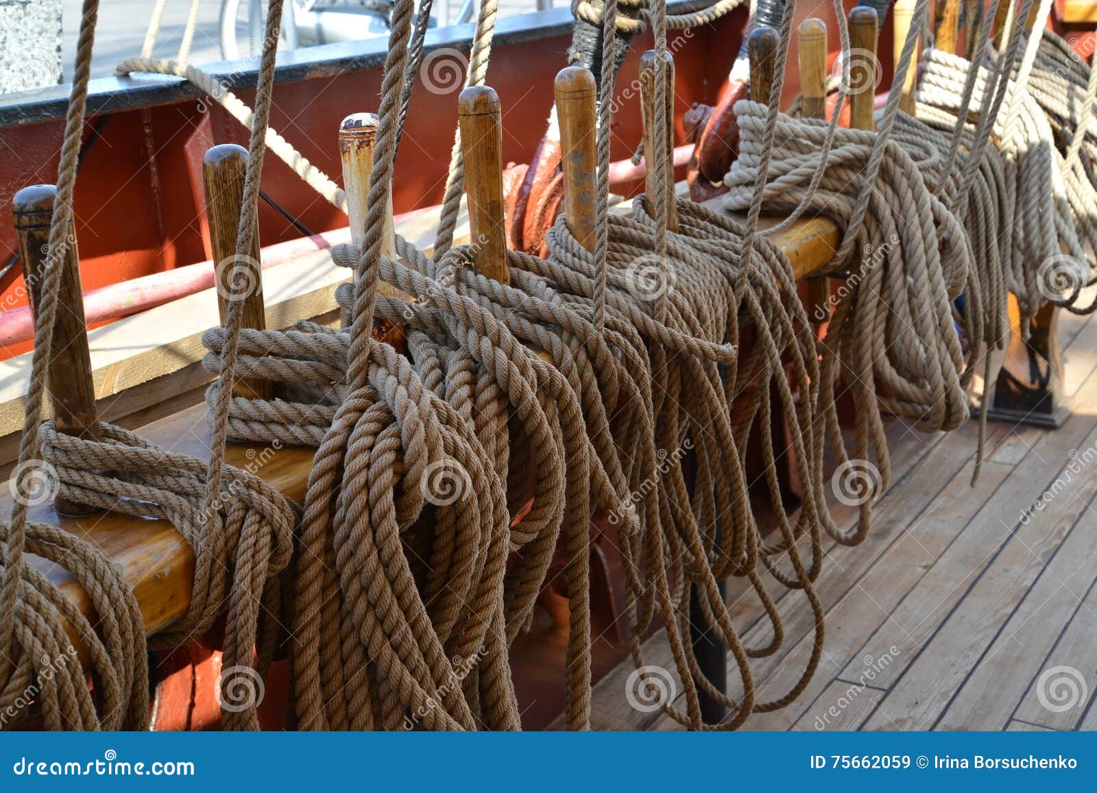 Schiffstakelung Auf Dem Segelschiff Stockbild Bild