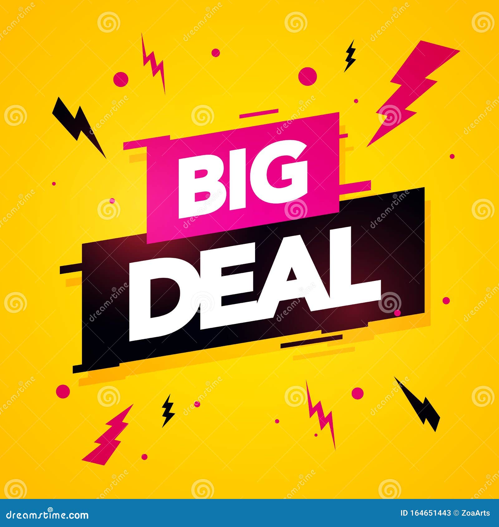   modern dynamic big deal banner. sale label with motion effect
