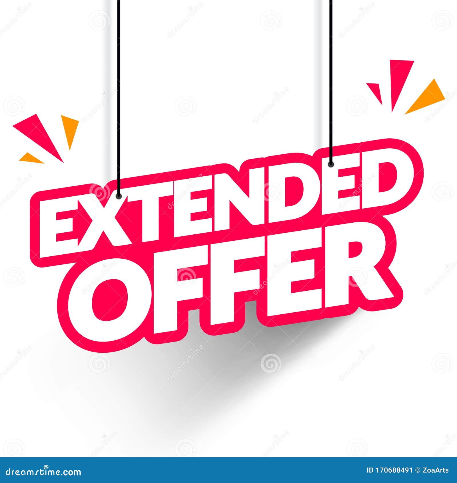   hanging tag extended offer. modern web banner 