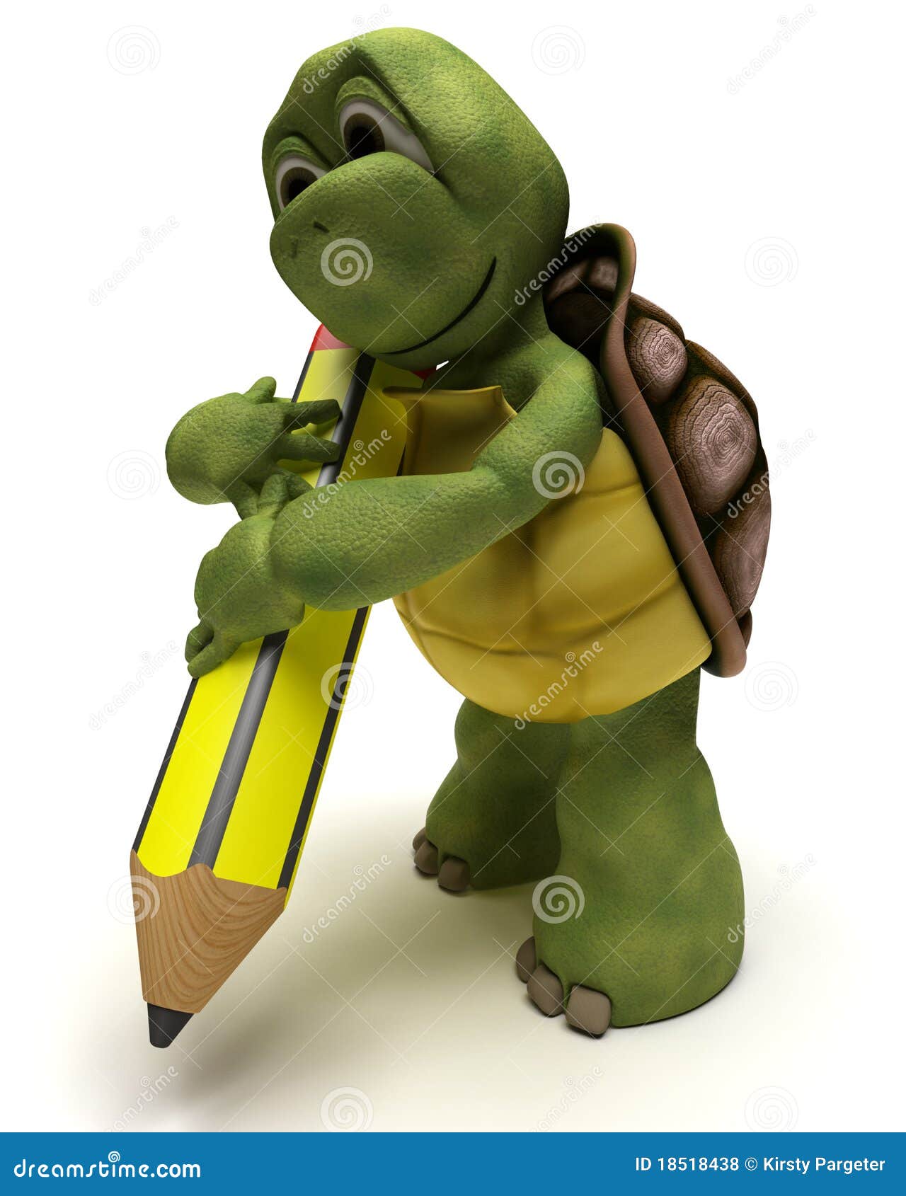  Schildkröte, Die Einen Bleistift Anhält Stock Abbildung - Illustration Illustration 