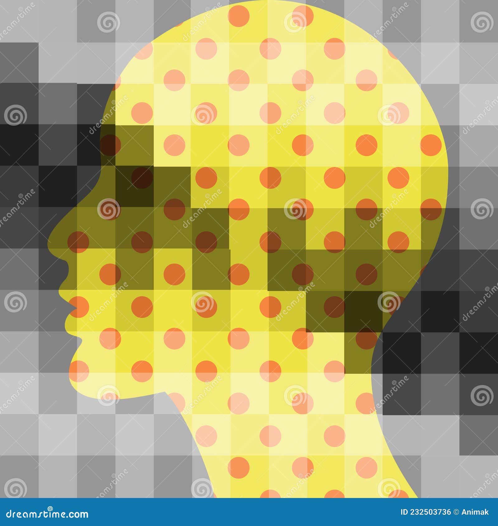 schizophrenia concept,  of depresion, dementia.